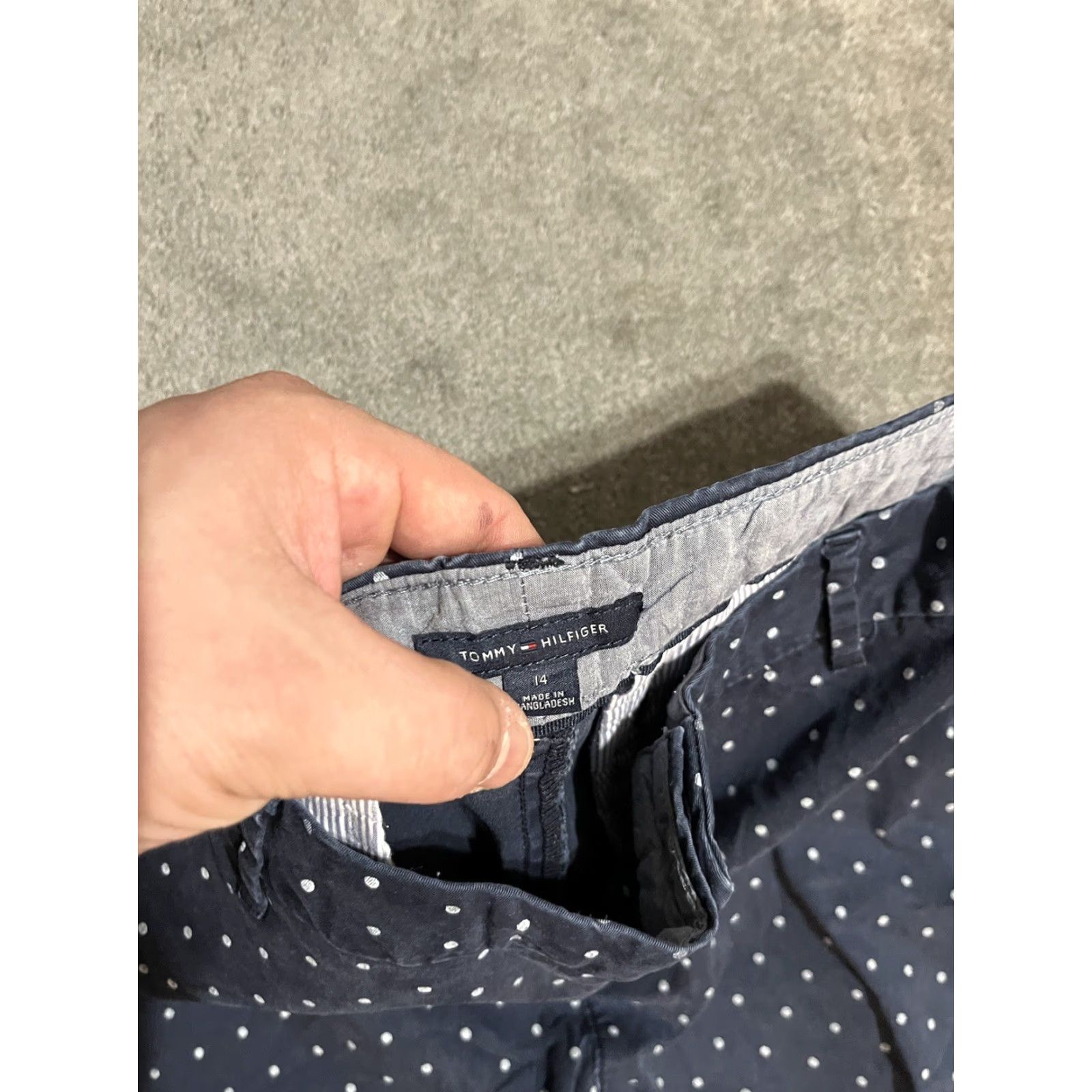 Tommy Hilfiger Tommy Hilfiger Women's Dress Pants Skinny Stretch Cotton Navy Polka-Dot Size 14 Blue Str ar? Size 36" / US 14 / IT 50 - 5 Thumbnail