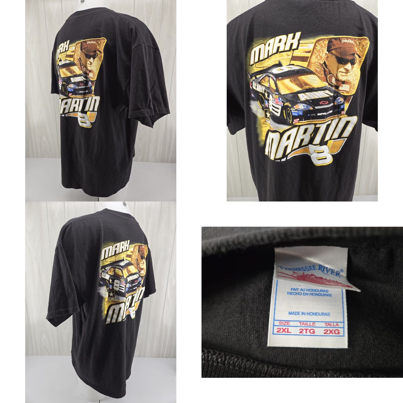 Vintage Mark Martin Army T Shirt Mens 2XL Black Tennessee River Size US XXL / EU 58 / 5 - 8 Thumbnail