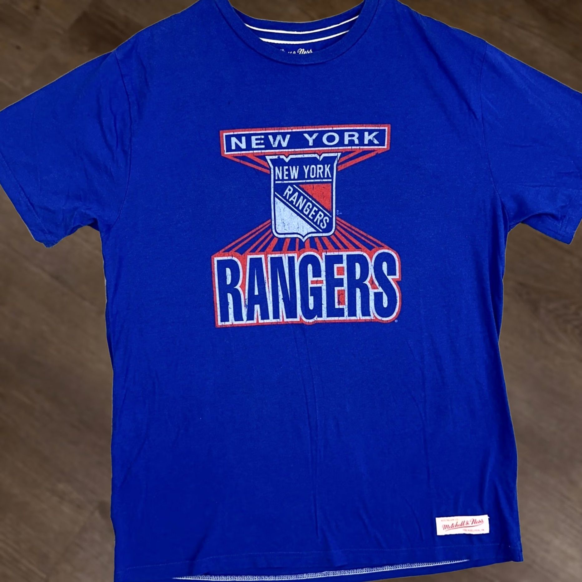 Mitchell & Ness Mitchell & Ness New York Rangers T-Shirt Mens XL Blue NHL Tailored Fit Crew Neck Size US XL / EU 56 / 4 - 1 Thumbnail
