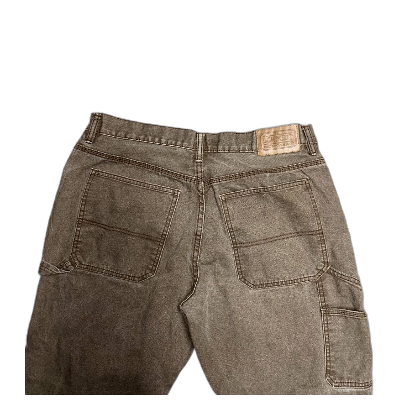 SCHMIDT Schmidt Workwear Canvas Carpenter Denim Jeans Brown Mens 34x Size US 34 / EU 50 - 7 Thumbnail