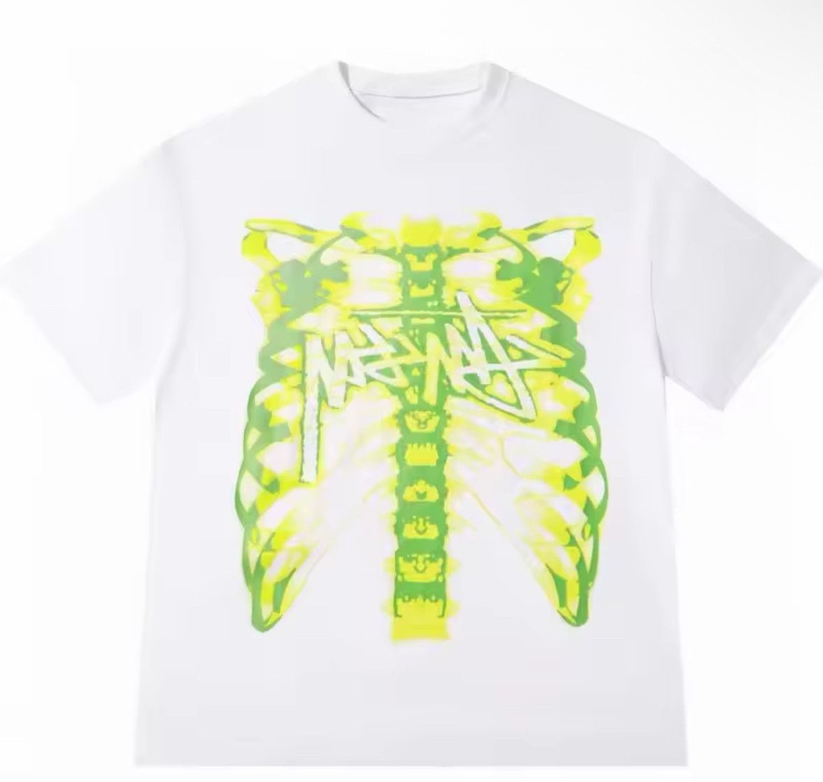 Other Y2K Street Fluorescence Green Skeleton X-ray Cotton T-Shirt Size US XXL / EU 58 / 5 - 1 Thumbnail
