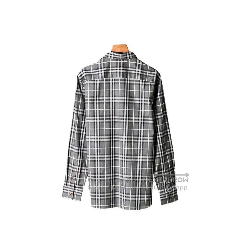 Burberry Burberry Gray Check Long Sleeve Shirt. Size US XL / EU 56 / 4 - 2 Thumbnail