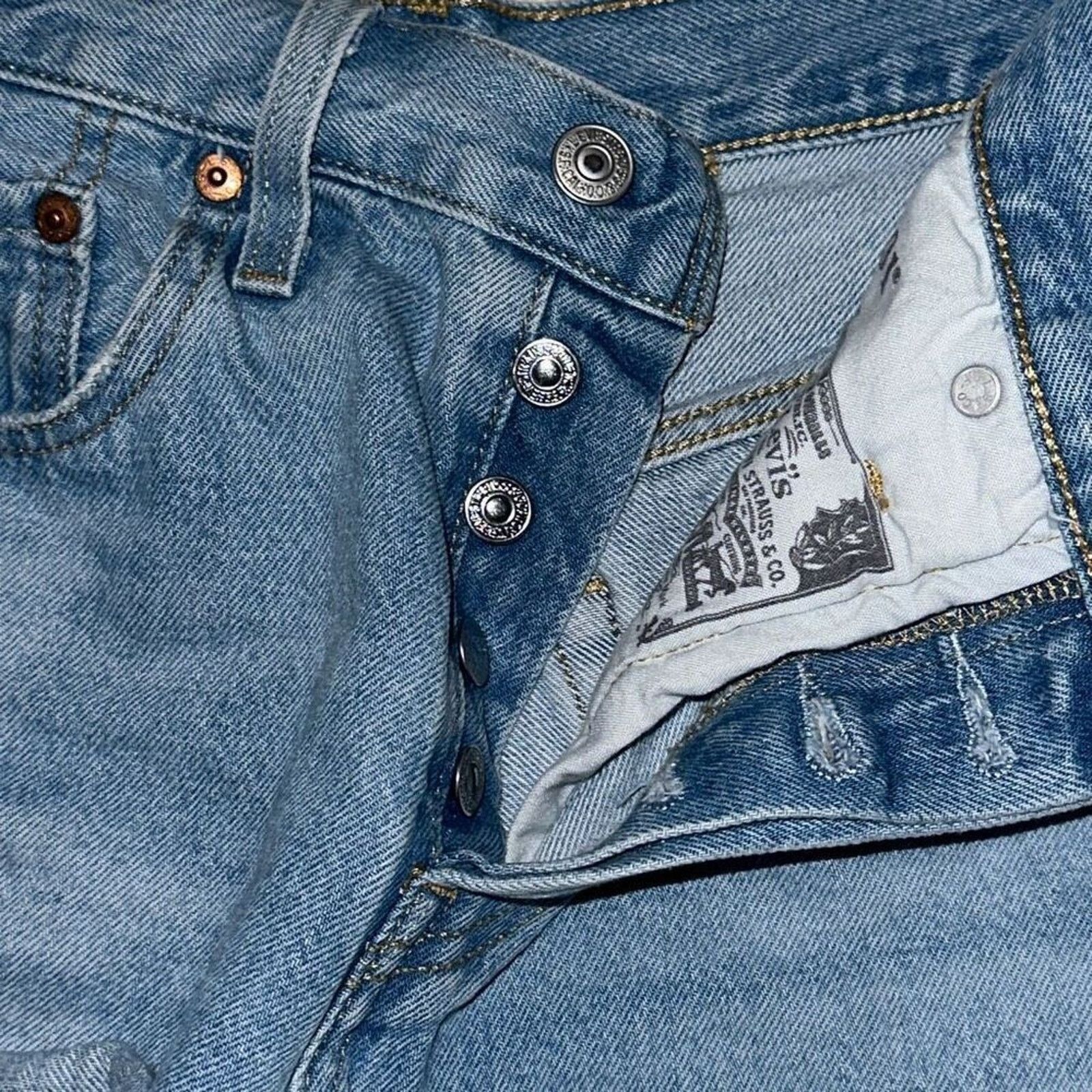 Levi's Levi’s Blue High Waist Cut-Off Denim Shorts | Sz 25 Size 25" / US 0 / IT 36 - 3 Thumbnail