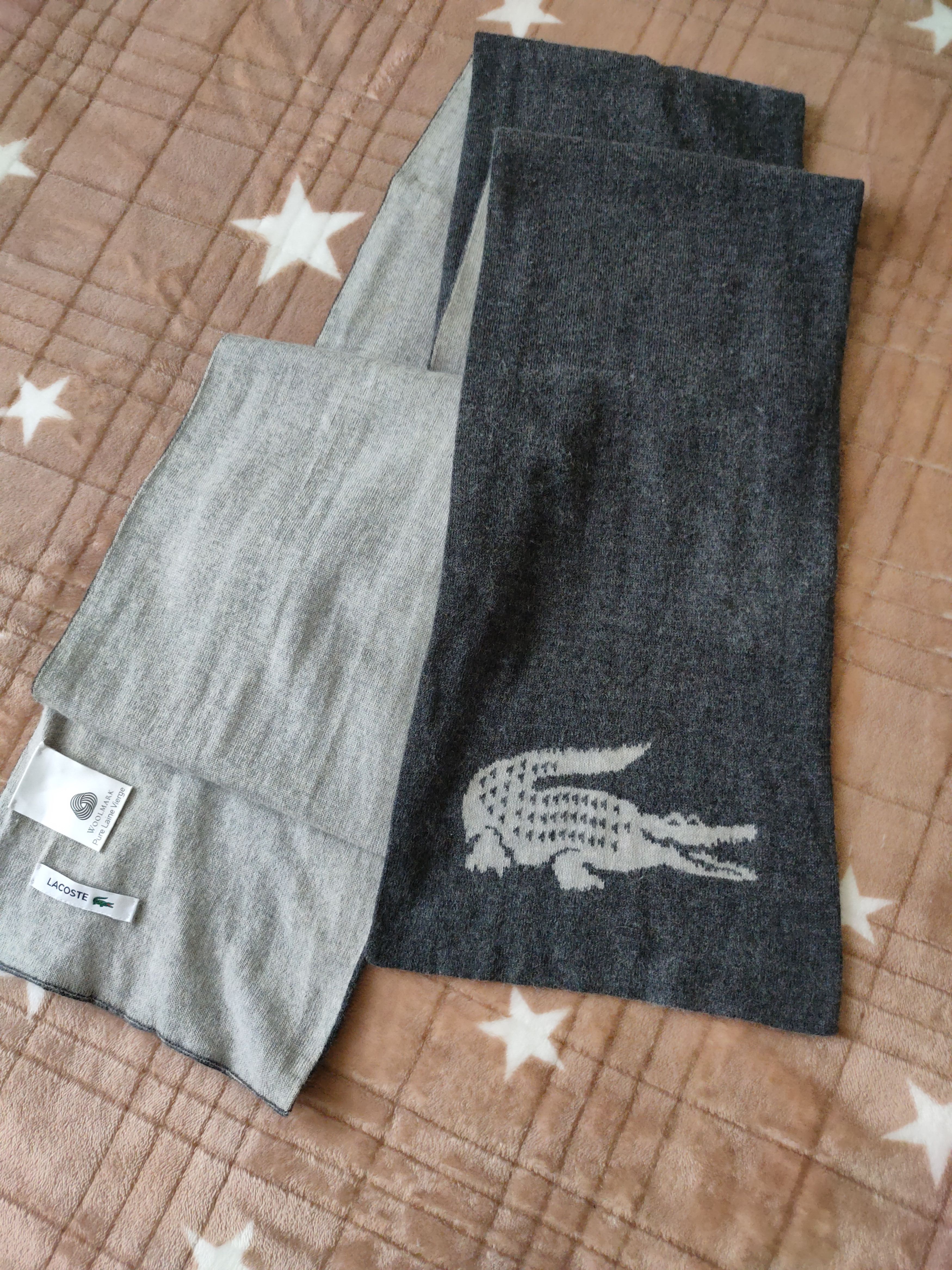 Lacoste Lacoste Scarf Two Sided Woolen Pure Laine Vierge Size ONE SIZE - 3 Thumbnail