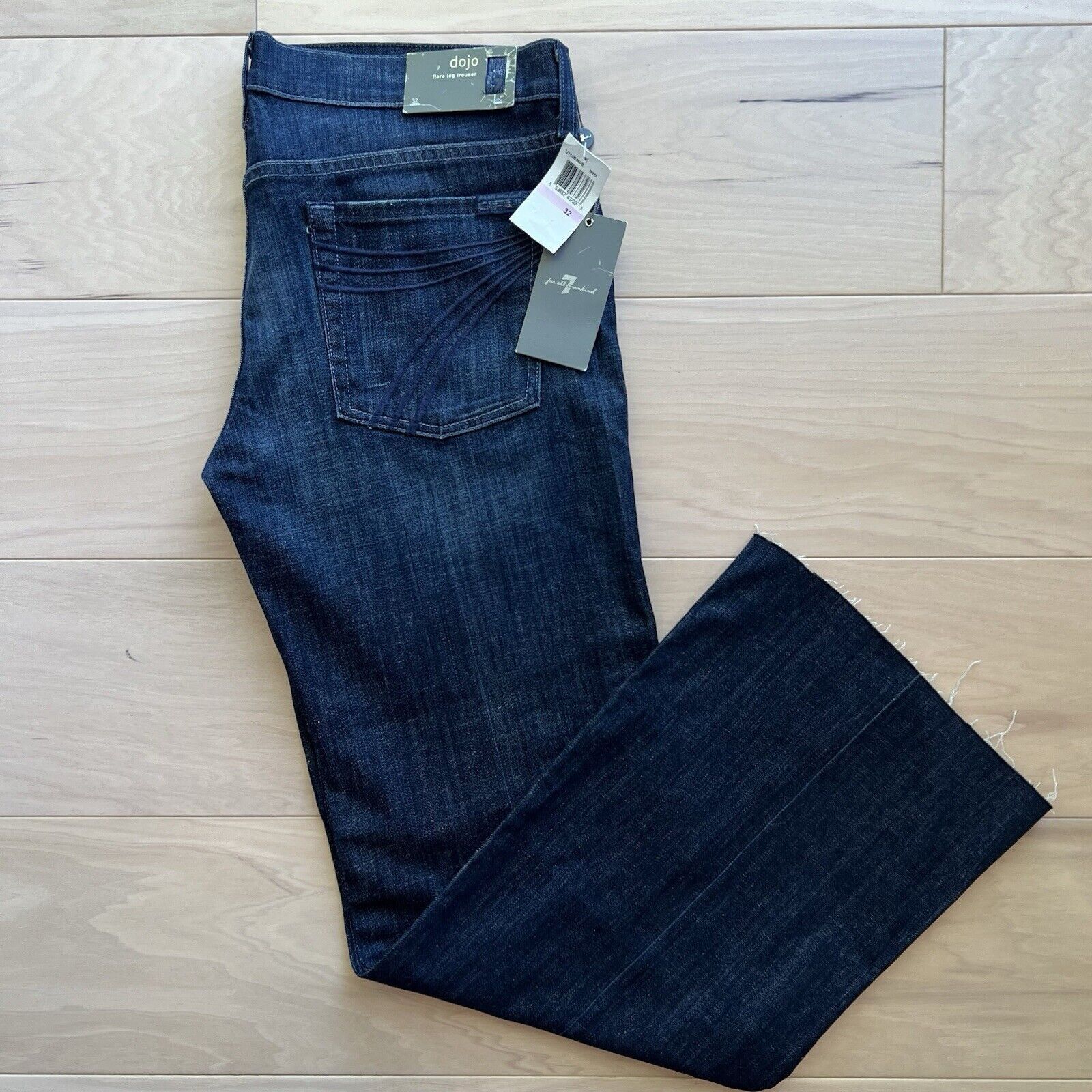 7 For All Mankind 7 Seven for all Mankind Dojo Jeans Women's 34 Blue Dark Wash Size 34" / US 12 / IT 48 - 2 Thumbnail