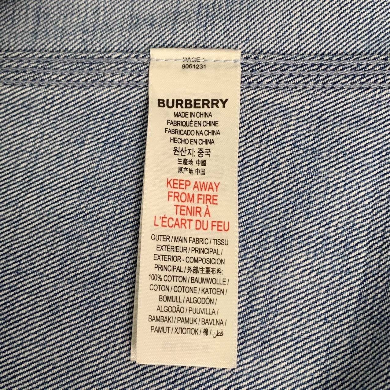 Burberry Burberry Blue Patterned Cotton Denim Dress (Size 12Y) Size XXS / US 00 / IT 34 - 5 Thumbnail