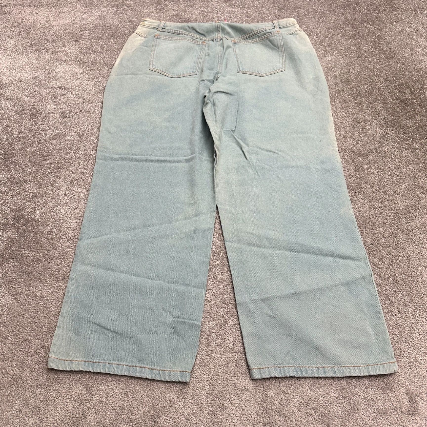 Vintage Woman Within Jeans 18W Denim Blue Straight Leg Plus Size 39x29.5 Womens Fashion Comfort Size 40" / US 18 - 2 Thumbnail