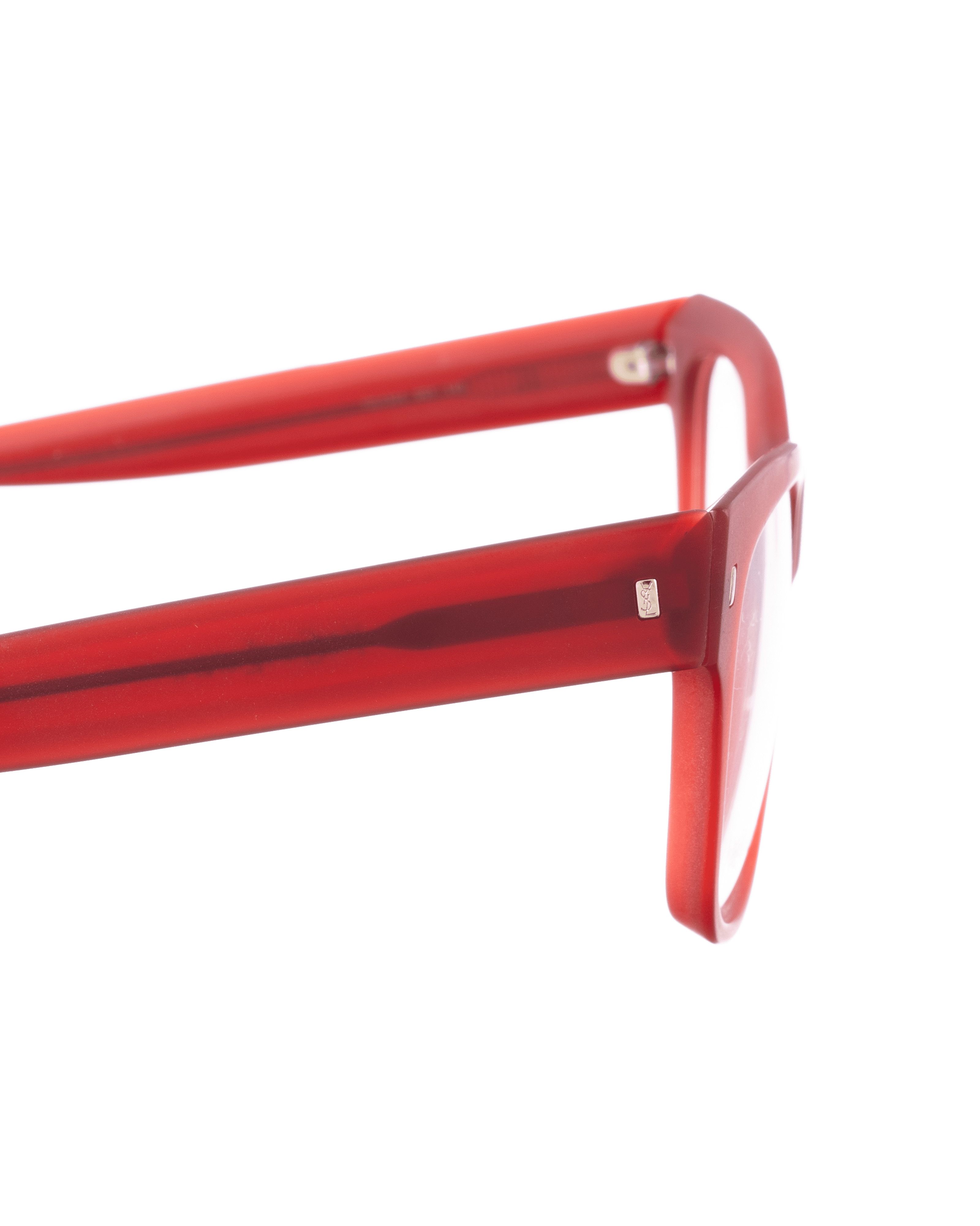 Saint Laurent Paris Yves Saint Laurent 00s Burgundy Oversize Matte Glasses Size ONE SIZE - 3 Thumbnail