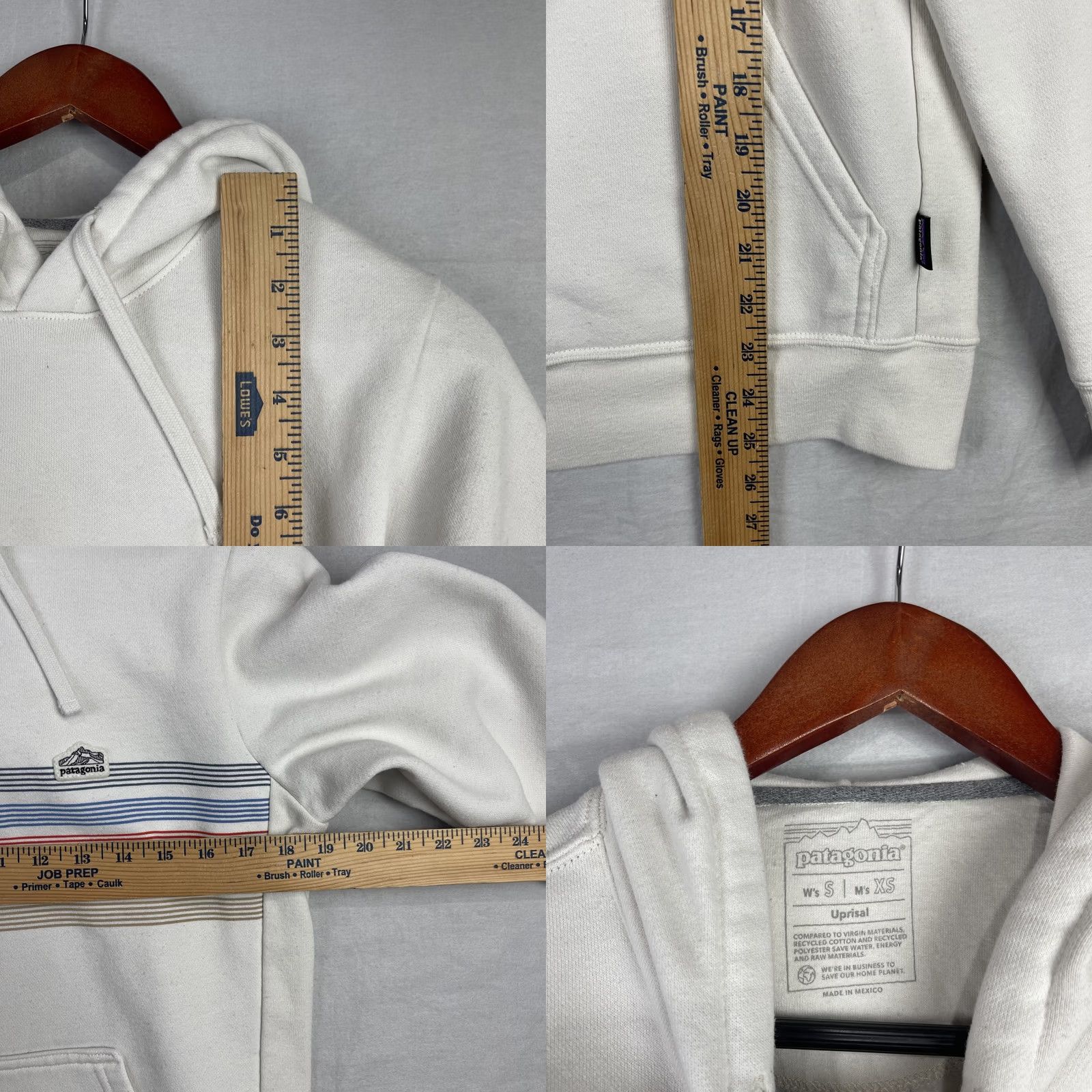 Patagonia Patagonia Hoodie Mens XS White Uprisal Hoody Pullover Ridge Logo Stripe Recycle Size US XS / EU 42 / 0 - 8 Thumbnail
