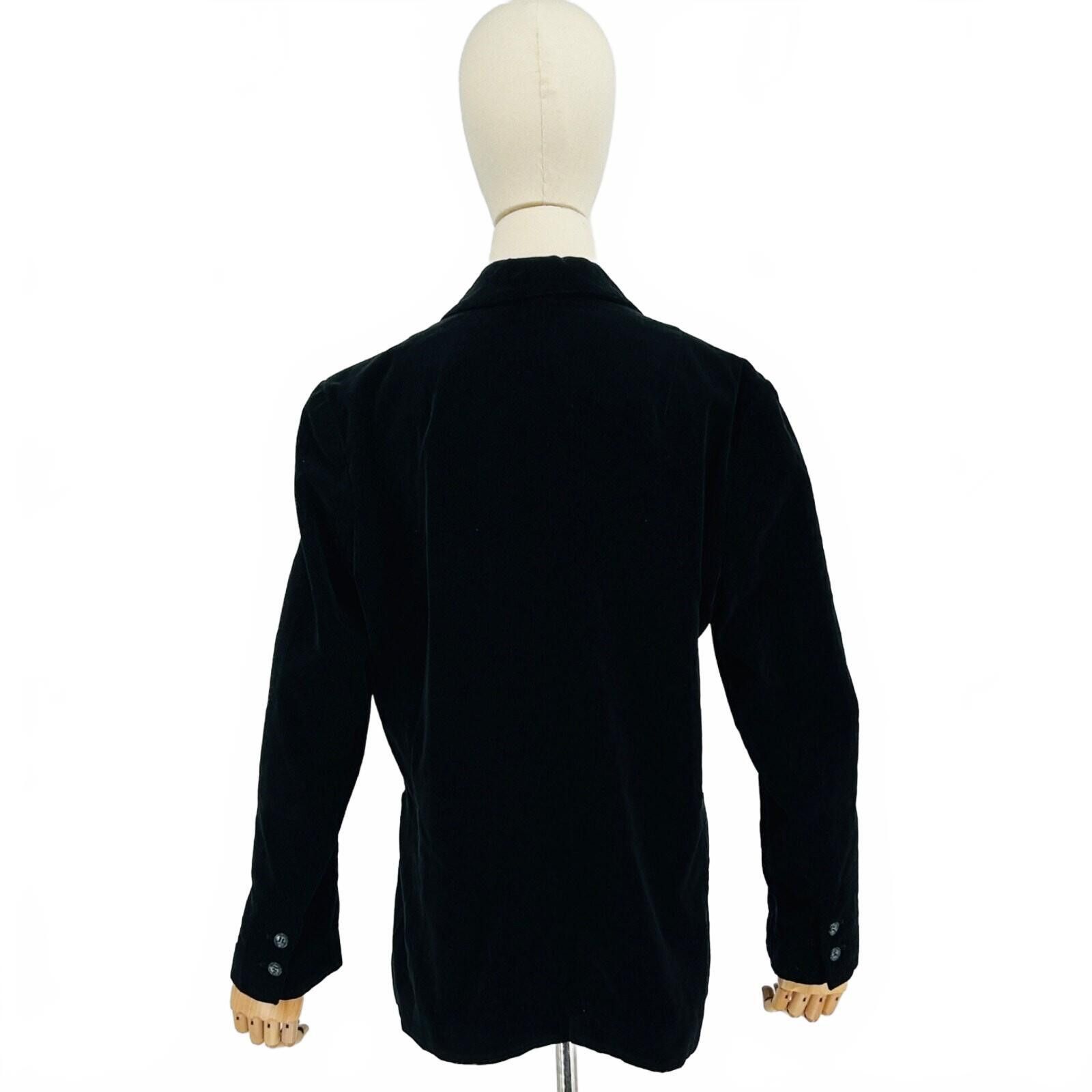 Vintage 70s Sears Black Cotton Velvet Blazer Jacket, Women's (Size Xxl) — image 4 of 6