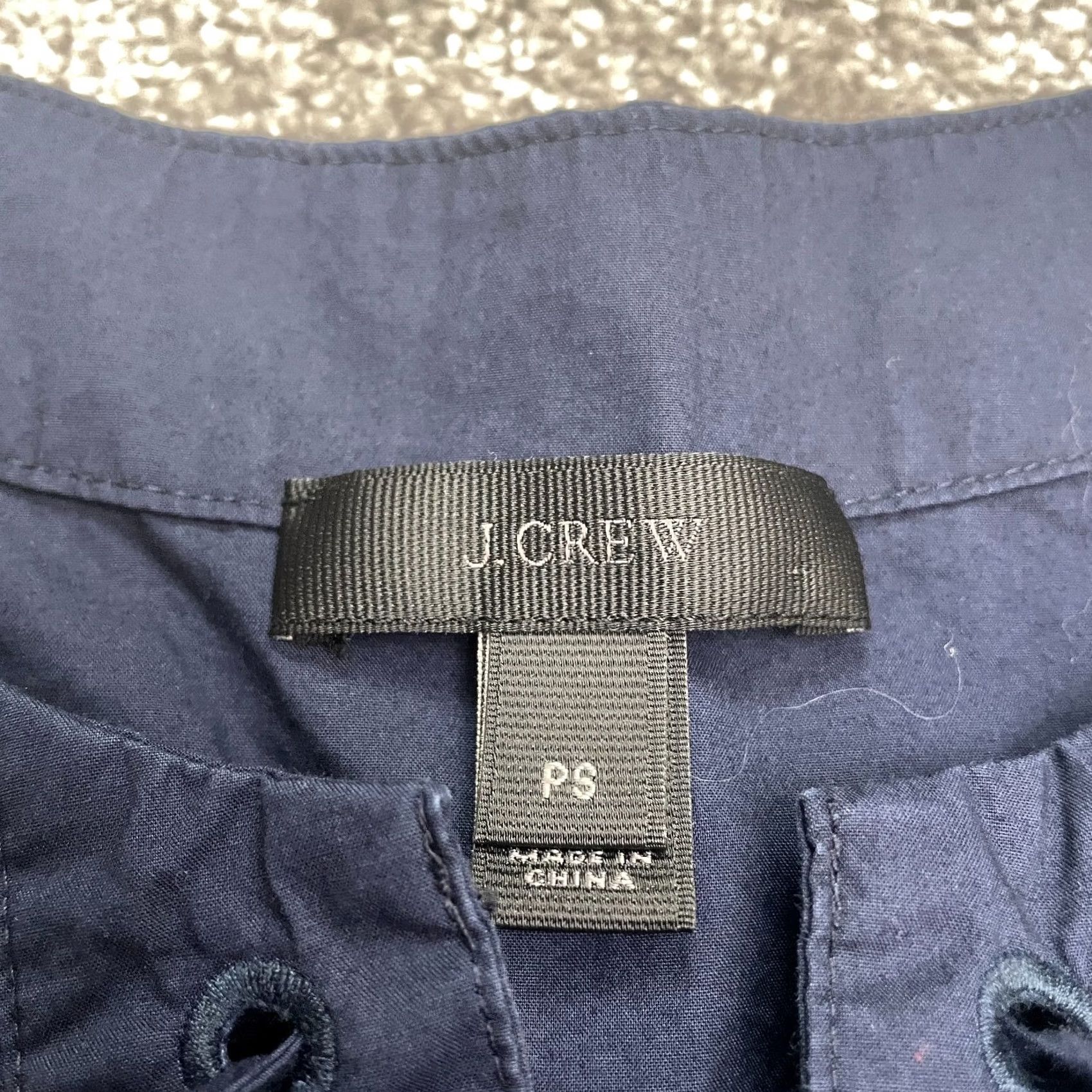 J.Crew J.CREW Dress Womens Petite Small Navy Blue Lace Up Cotton Casual Classic Size S / US 4 / IT 40 - 6 Thumbnail