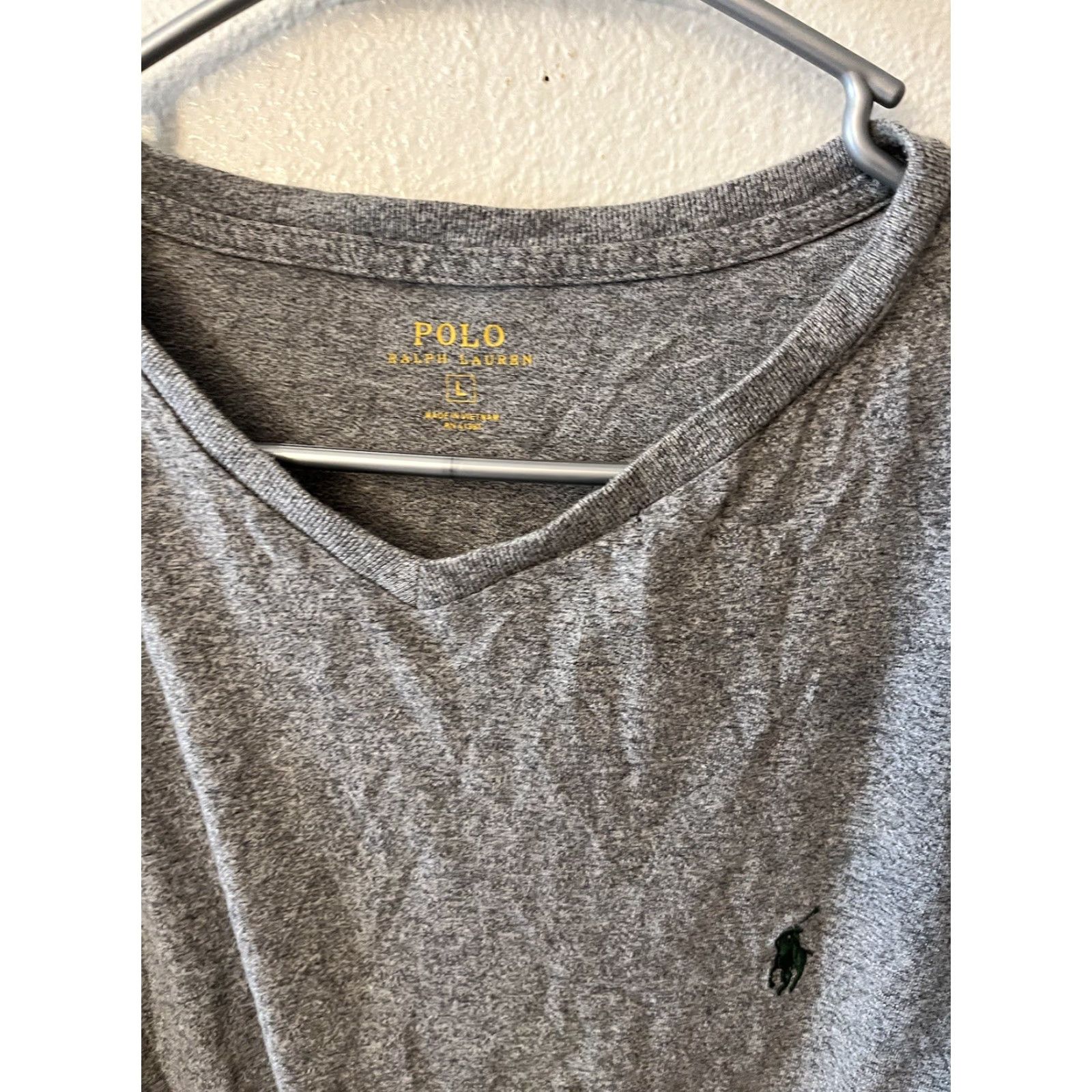 Polo Ralph Lauren Polo Ralph Lauren Tee T Shirt Mens Large Knit V Neck Long Sleeve Gray Size US L / EU 52-54 / 3 - 3 Thumbnail