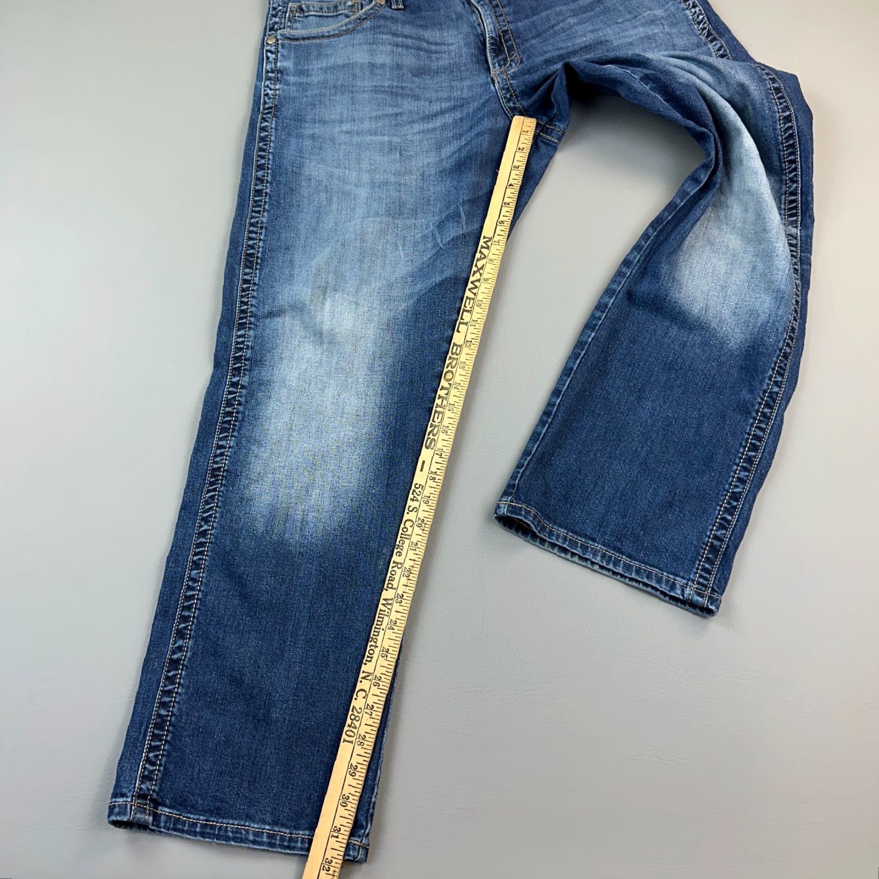 Wrangler Wrangler Jeans Mens 38x32 Dark Wash Slim Straight Stretch 20x Cowboy Rodeo 5-Pocket Denim Blue USA 90s Womens Men? Size US 38 / EU 54 - 2 Thumbnail