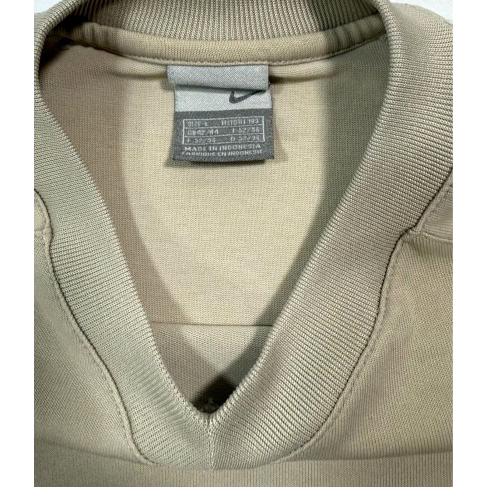 Nike Nike Men'S Beige Cotton V-Neck T-Shirt Casual Short Sleeve Tee Size L Size US L / EU 52-54 / 3 - 4 Thumbnail