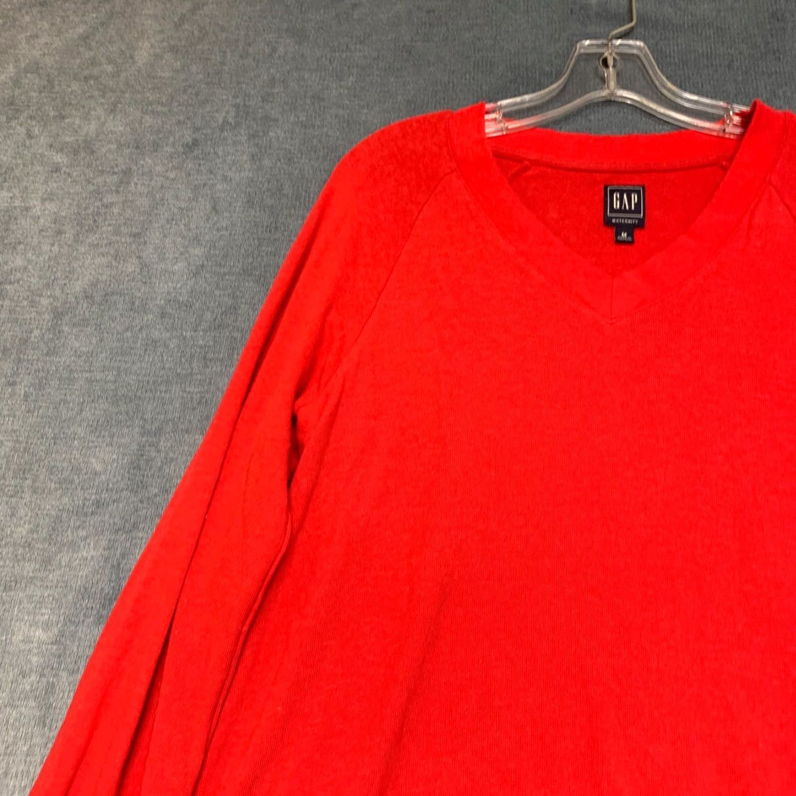 Gap Gap Nursing Top Womens Maternity Red Cotton Stretch V-Neck Raglan Sleeve Blouse; Pullover, Long Sleeve, Solid, Casual Size M / US 6-8 / IT 42-44 - 4 Thumbnail