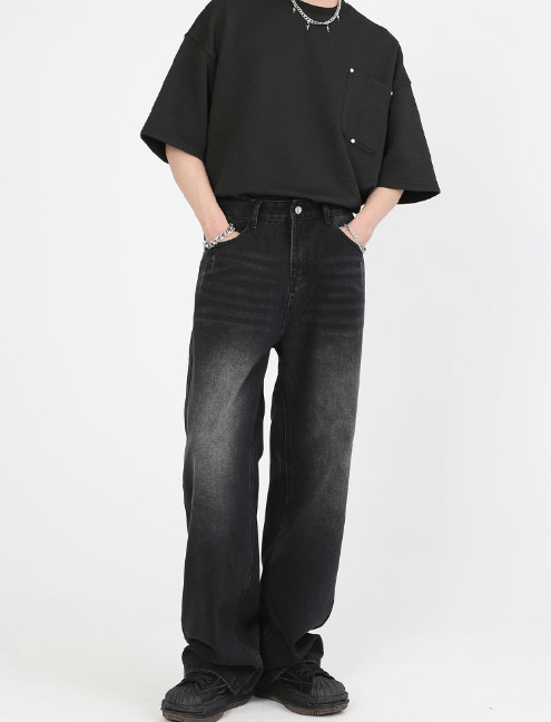 Japanese Brand × Jean Japanese retro washed distressed wide-leg straight jeans Size US 32 / EU 48 - 4 Thumbnail