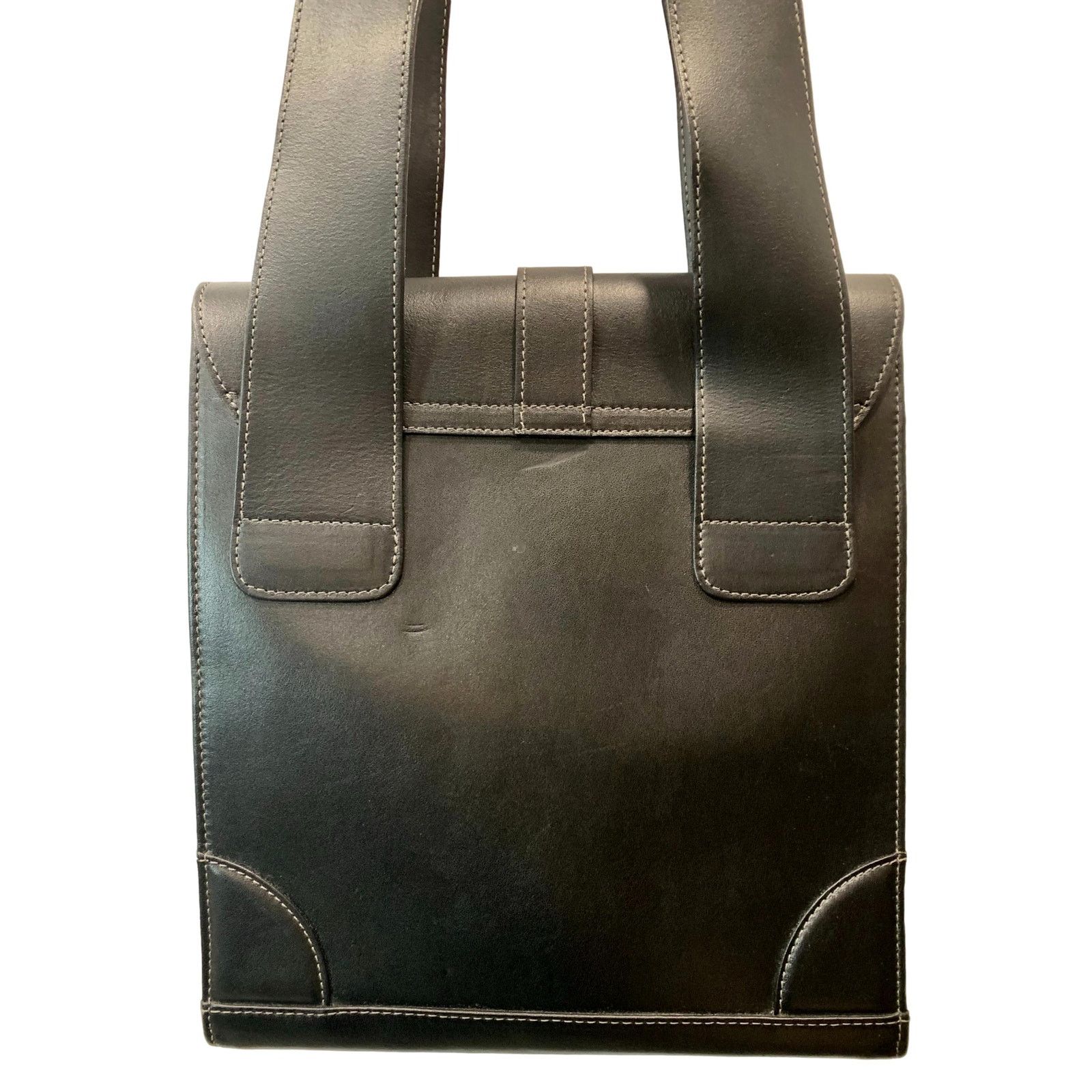 Genuine Leather × Vintage Vintage Silvani Italy Black Leather Structured Shoulder Bag Size ONE SIZE - 12 Thumbnail