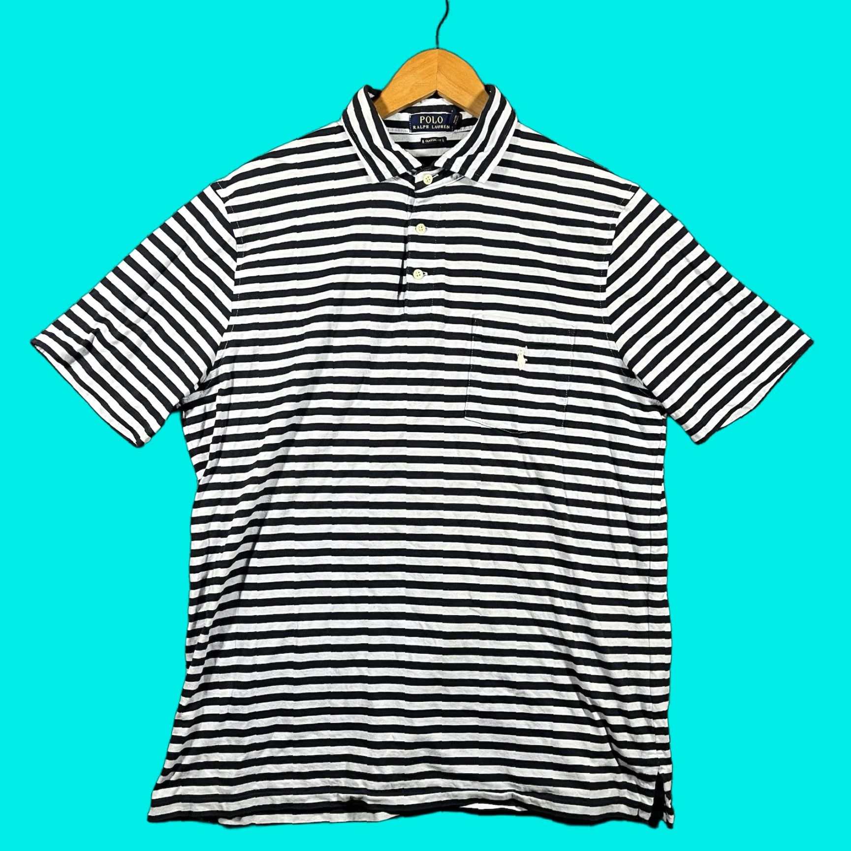 Polo Ralph Lauren Polo Ralph Lauren Polo Shirt Mens Large Blue Striped Classic Fit Pony Preppy Shirt Mens L Blue Striped Polo Ralph Lauren Size US L / EU 52-54 / 3 - 1 Thumbnail