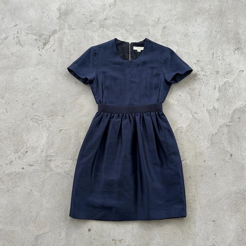 Burberry Burberry London Women's Navy Blue Short Sleeve Dress EU S Size S / US 4 / IT 40 - 1 Thumbnail