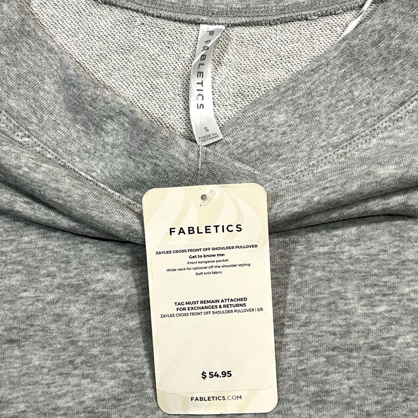 Fabletics Fabletics Sweatshirt Womens Size Small Gray Zaylee Cross Front Off Shoulder NWT Size S / US 4 / IT 40 - 3 Thumbnail