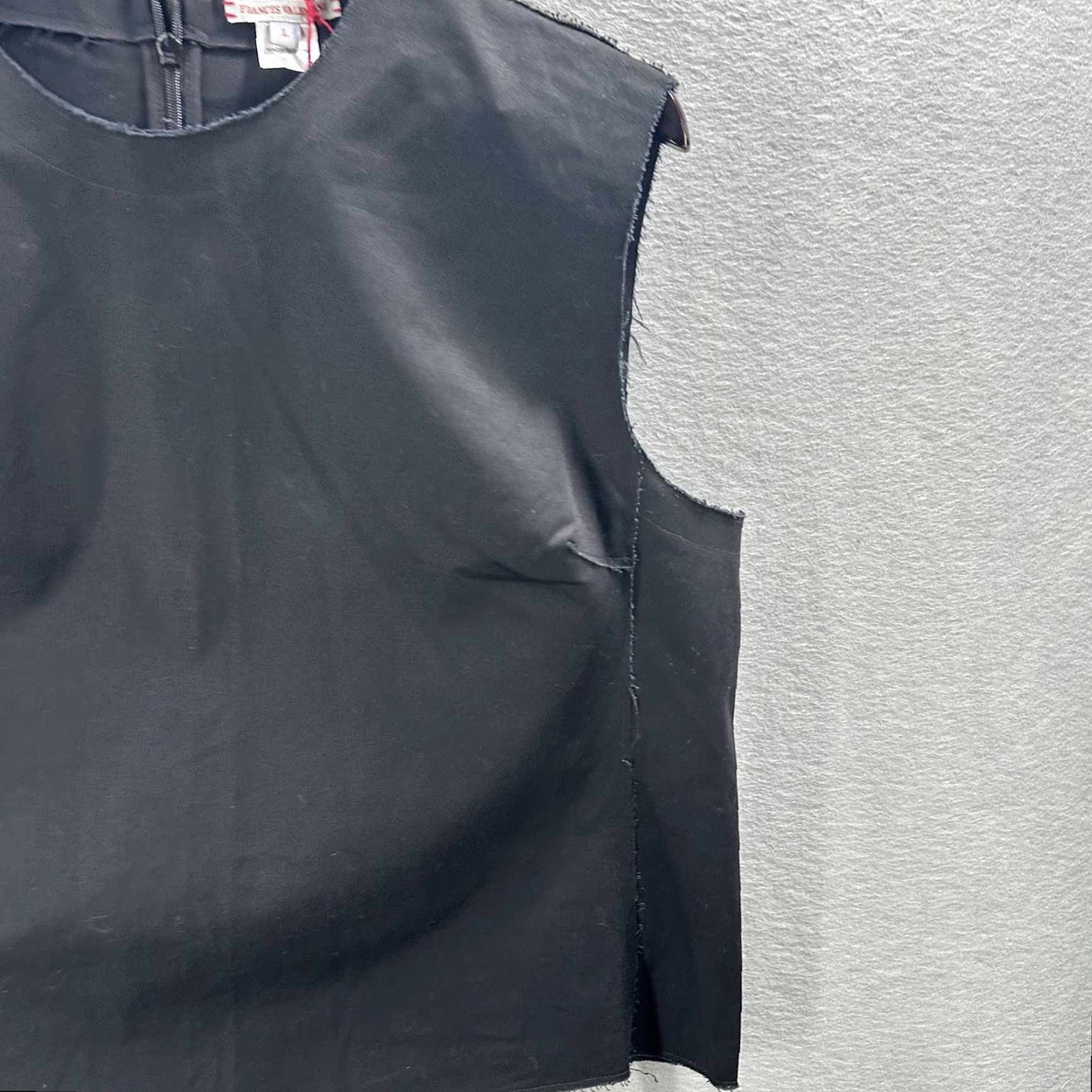 Valentino Frances Valentine Top Women L Black Sleeveless Tank Cotton Twill Zip Zipper Round Neck Vintage No? Wait Size L / US 10 / IT 46 - 4 Thumbnail