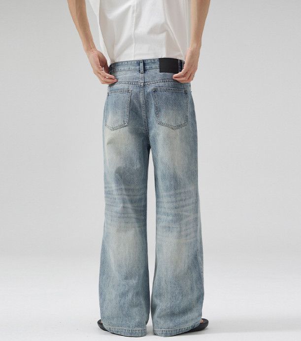Jean American high street baggy light blue whisker jeans Size US 32 / EU 48 - 4 Thumbnail