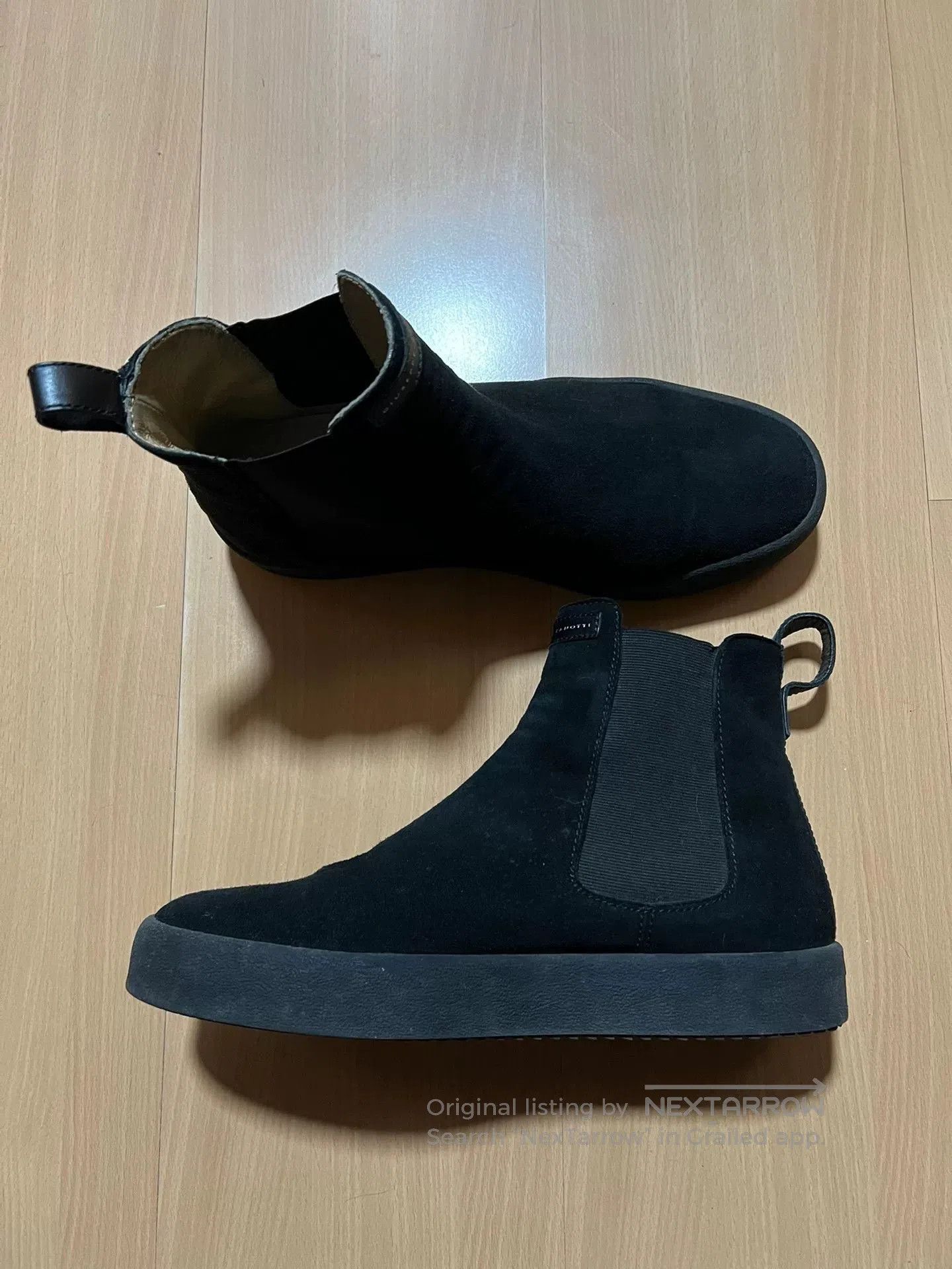Giuseppe Zanotti black suede zipper Chelsea ankle boots. Size US 10 / EU 43 - 3 Thumbnail