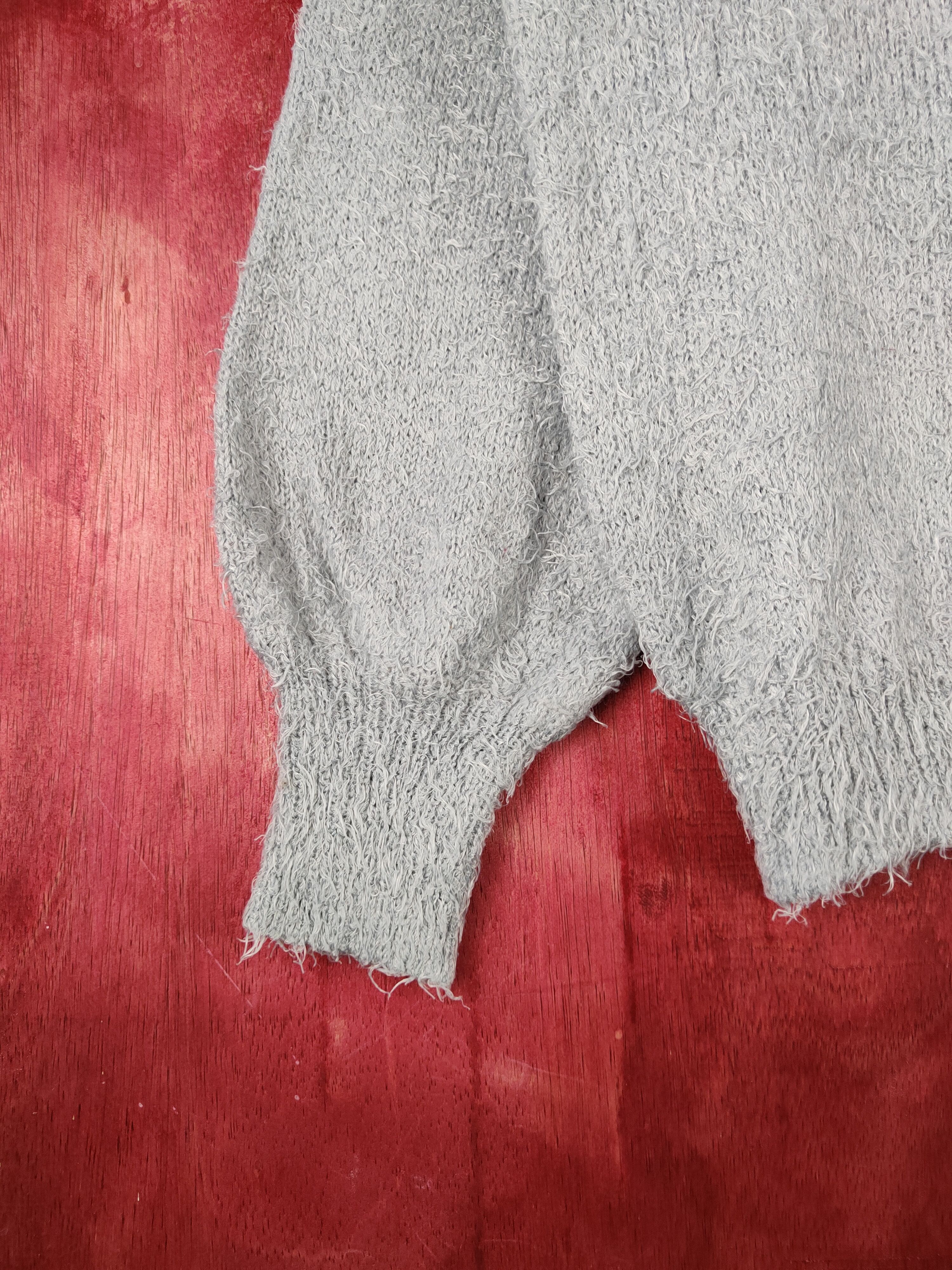 GU GU Dark Gray Shag Shaggy Fur Mohair Knitwear #S1266 Size M / US 6-8 / IT 42-44 - 4 Thumbnail