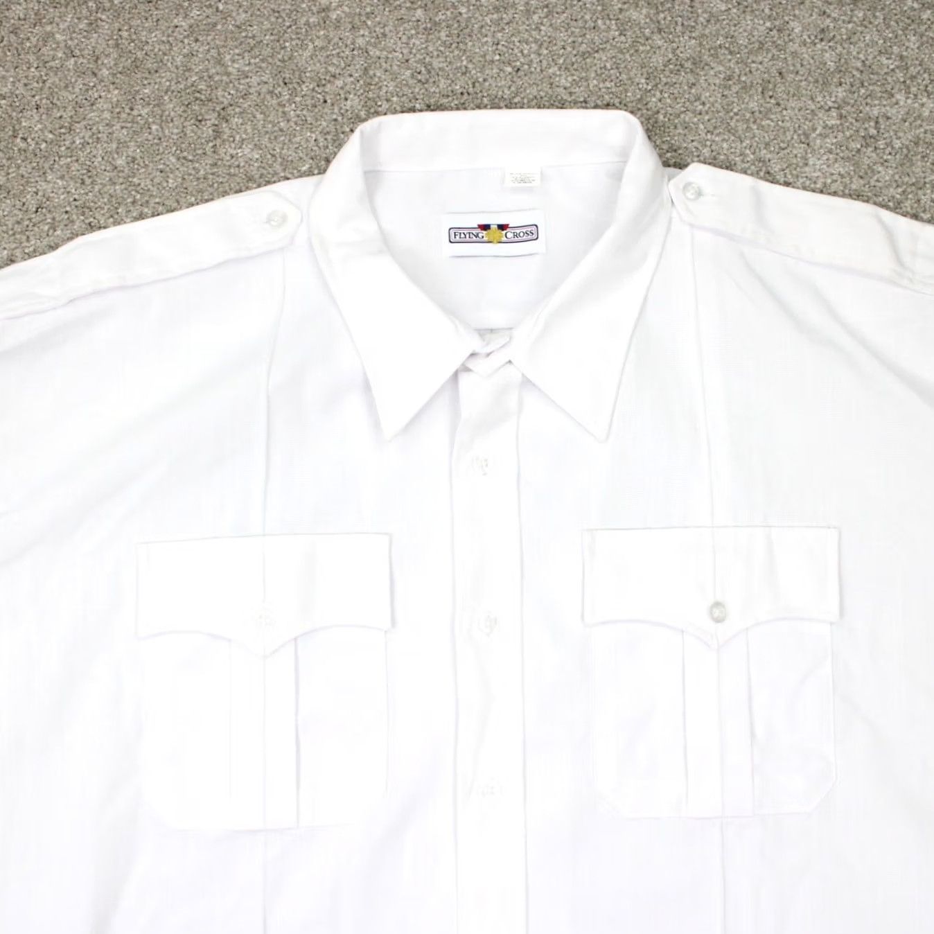 Vintage Flying Cross Deluxe Tropical Shirt NWT Mens 4XL XXXXL White S/S Uniform Button Shirt Mens 4XL XXXXL White Flying Cross Shirts Mens Short Sleeve Button Size US XXL / EU 58 / 5 - 7 Thumbnail