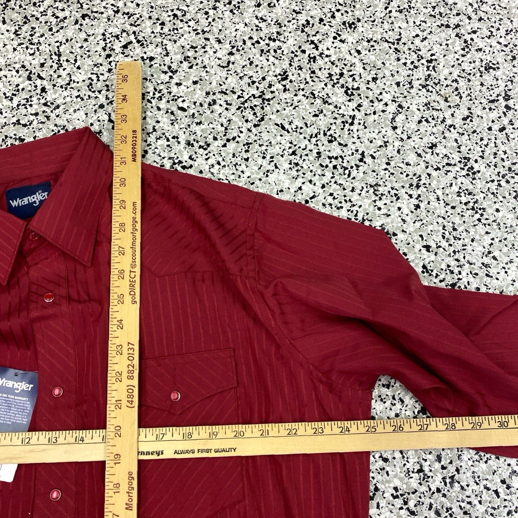 Wrangler VINTAGE Wrangler Shirt Mens XL Red Pearl Snap Stripe Pockets Western NWT Size US XL / EU 56 / 4 - 5 Thumbnail