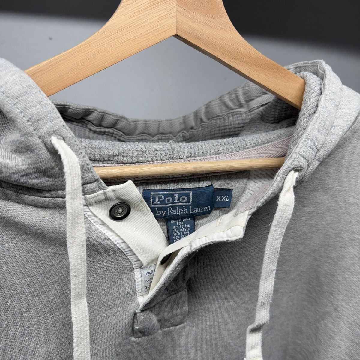 Polo Ralph Lauren Vintage Polo Henley Hoodie Thrashed Distressed Faded Grunge Size US XXL / EU 58 / 5 - 4 Thumbnail
