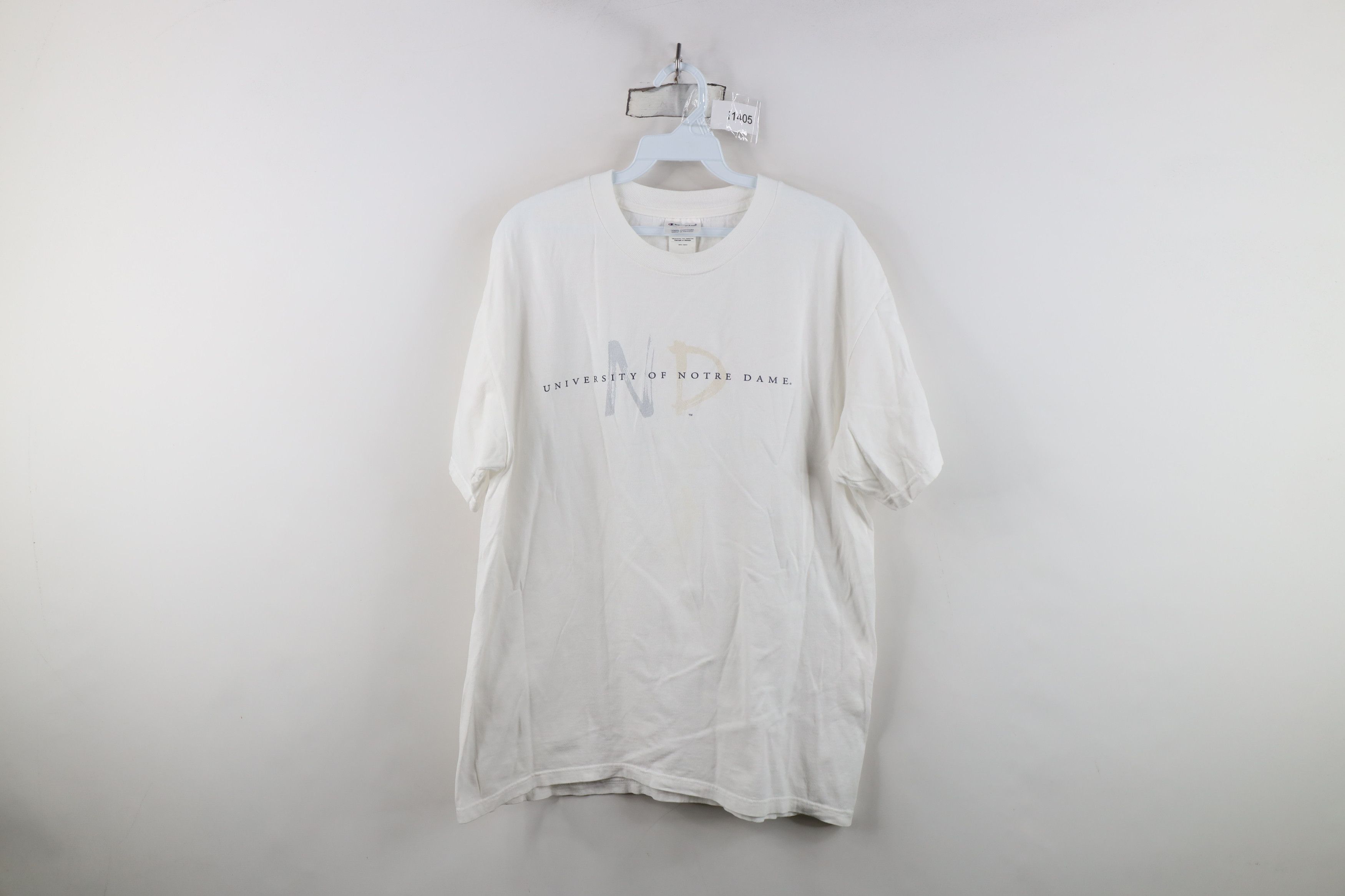 Champion Vintage 90s Champion Notre Dame University T-Shirt White Size US L / EU 52-54 / 3 - 1 Thumbnail