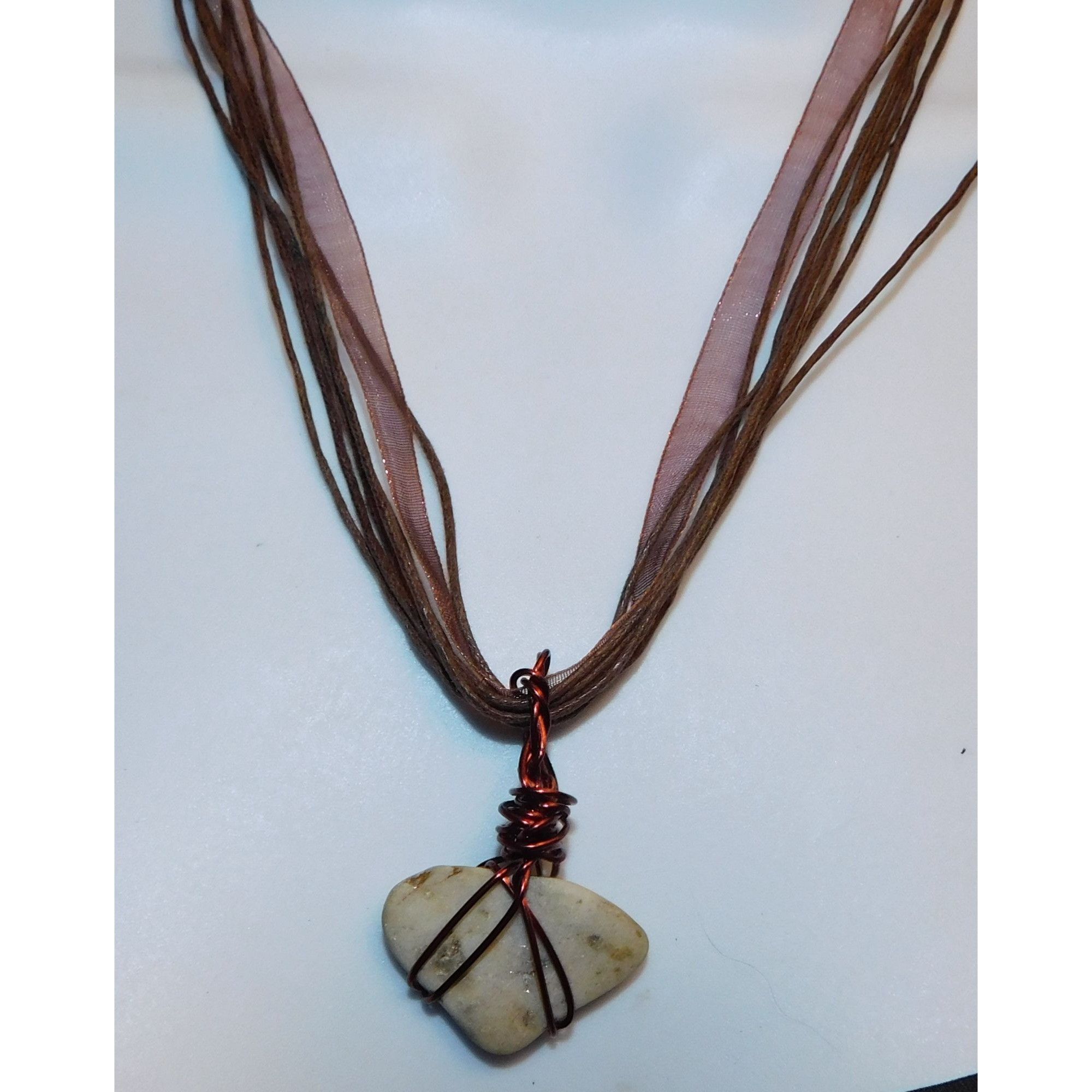 Handmade Handmade Wire Wrapped Stone Pendant Necklace Size ONE SIZE - 4 Thumbnail