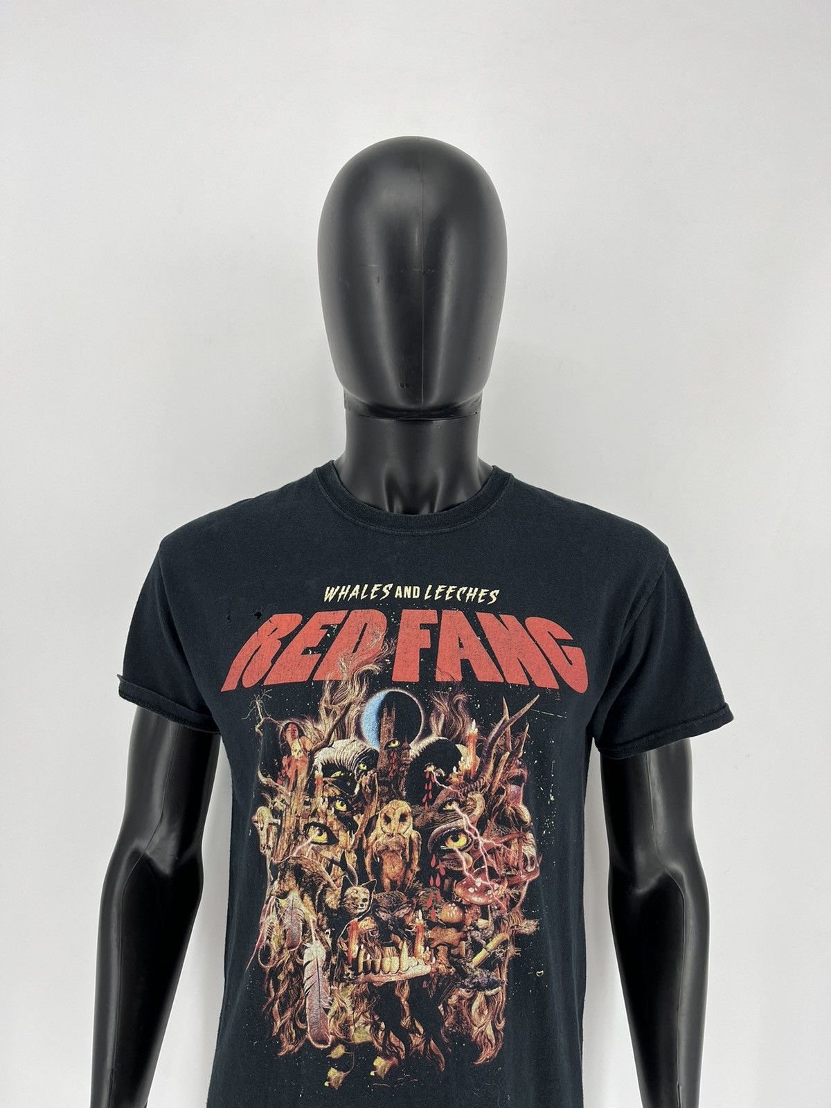 Band Tees × Vintage Vintage Y2K RED FANG CREEPY FACE ABSTRACT ANGRY HORROR BONES Size US M / EU 48-50 / 2 - 1 Thumbnail