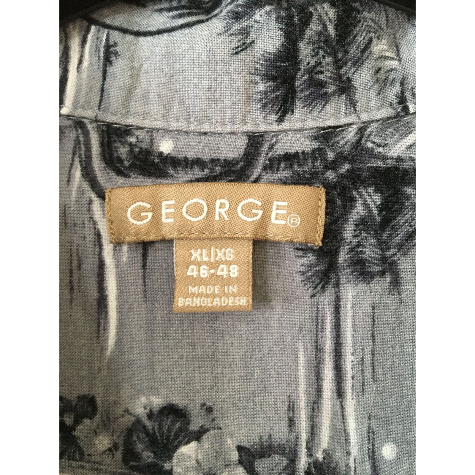 George George XL Gray & White Button Up Shirt Hawaiian Beer Mugs Size US XL / EU 56 / 4 - 4 Thumbnail