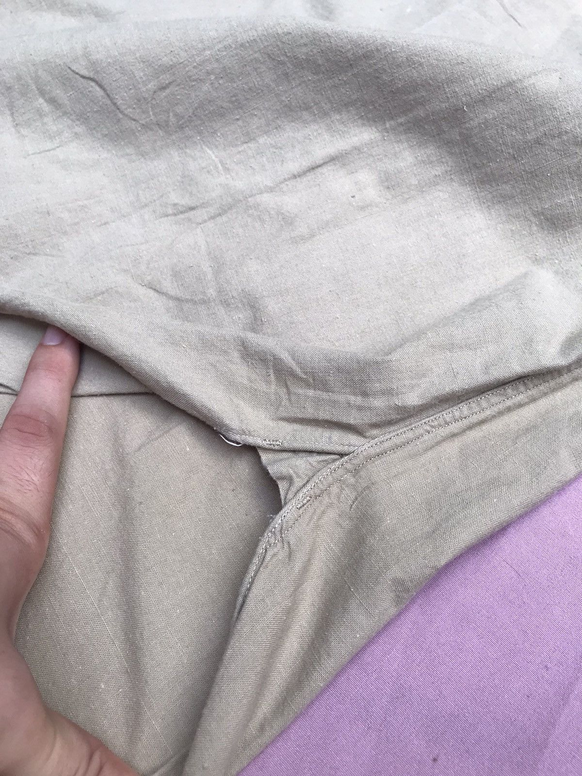Other FRENCH ARMY 50s ARMY OFFICER BUTTON UP, HEMP COTTON BLEND Size US M / EU 48-50 / 2 - 11 Thumbnail