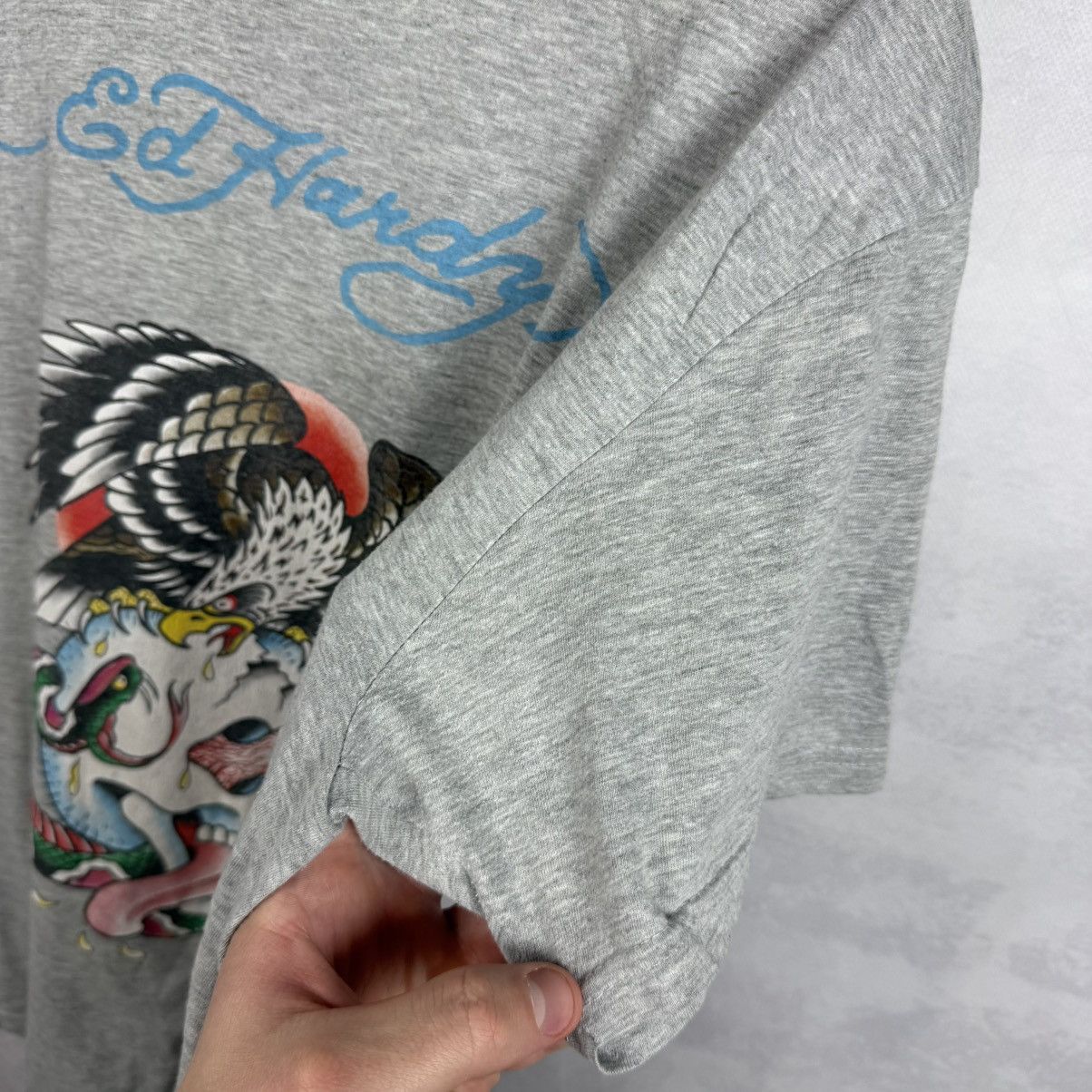 Christian Audigier × Ed Hardy × Vintage Vintage Ed Hardy By Christian Audigier Skull Eagle T-Shirt Size US L / EU 52-54 / 3 - 11 Thumbnail
