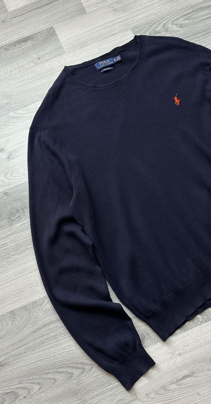 Ralph Lauren Sweater Polo Ralph Lauren pima cotton navy blue Size US XL / EU 56 / 4 - 3 Thumbnail