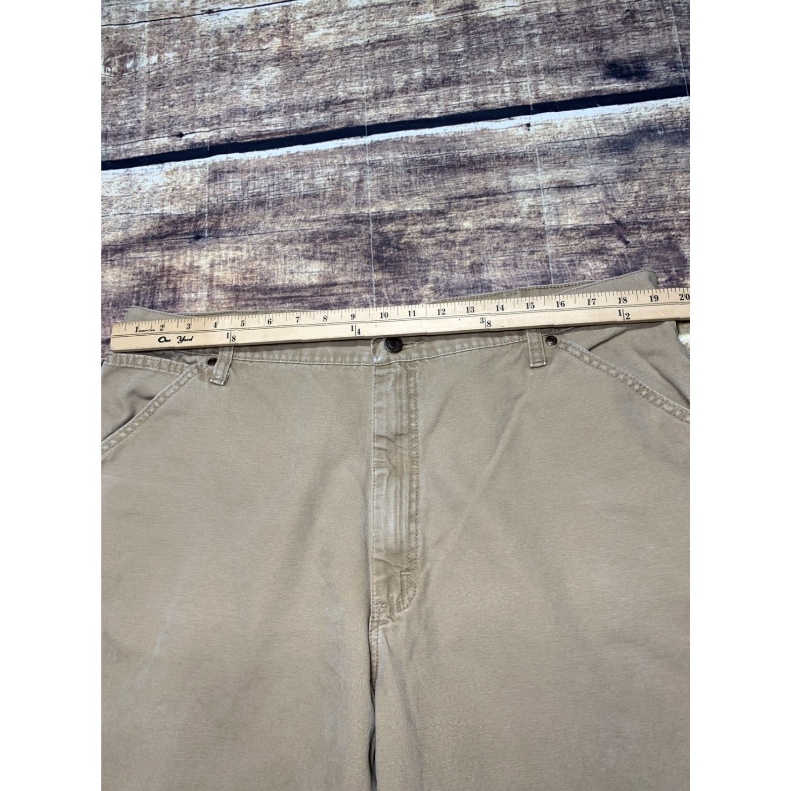 Wrangler Wrangler Carpenter Pants Mens 40 x 30 Tan Cotton Pockets Hammer Loop Belt Loop Regular Inseam 30 Vintage No Size US 40 / EU 56 - 5 Thumbnail
