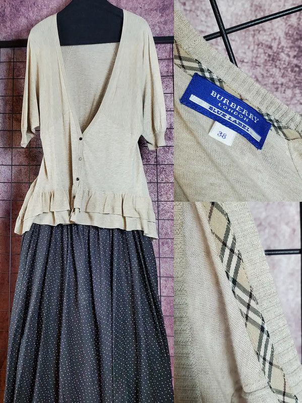 Burberry Burberry Summer Khaki Ruffled Knit Top Size M / US 6-8 / IT 42-44 - 1 Thumbnail