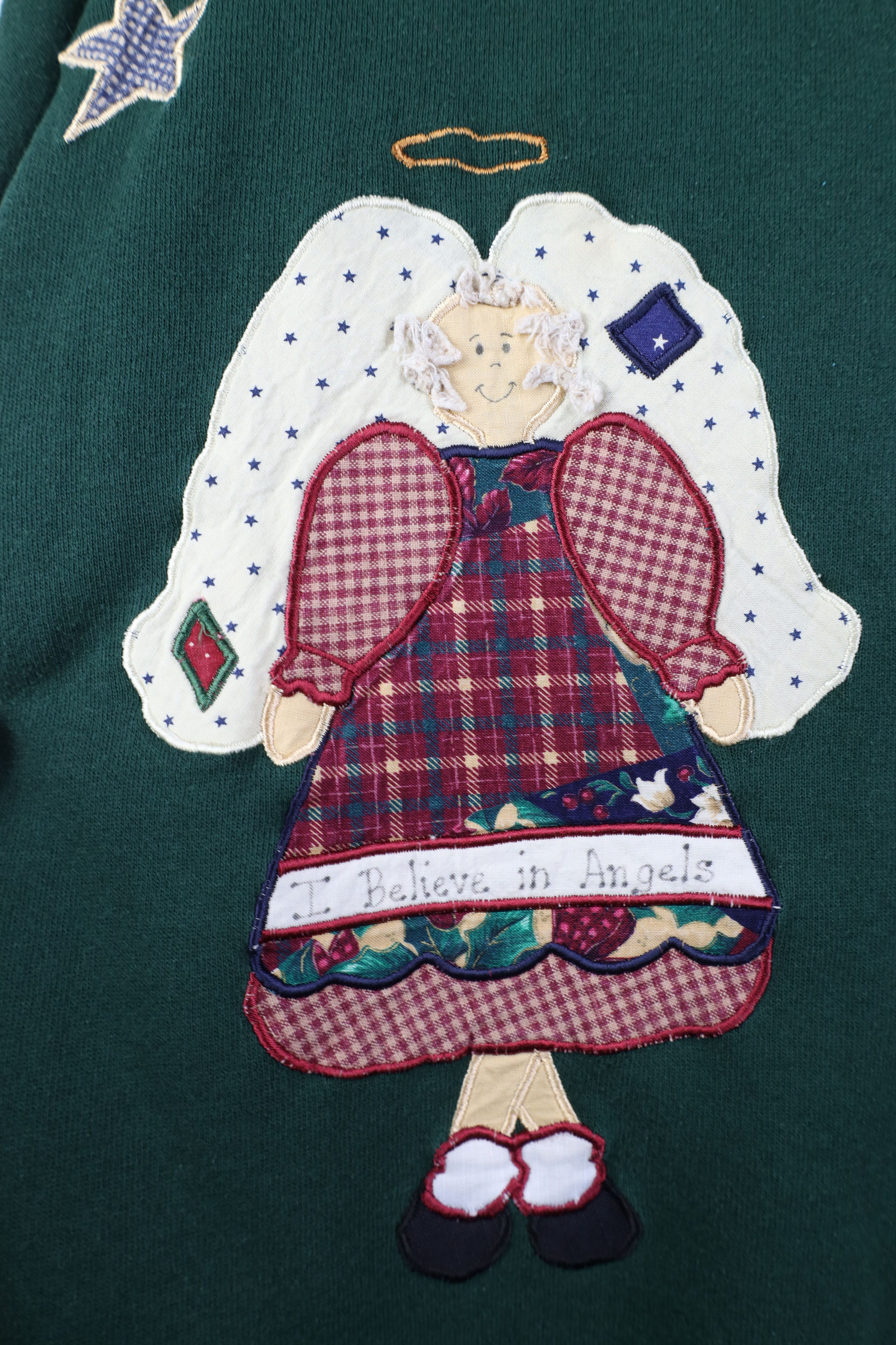 Vintage Vintage 90s Patchwork Angel Star Cardigan Sweatshirt USA Size XL / US 12-14 / IT 48-50 - 6 Thumbnail