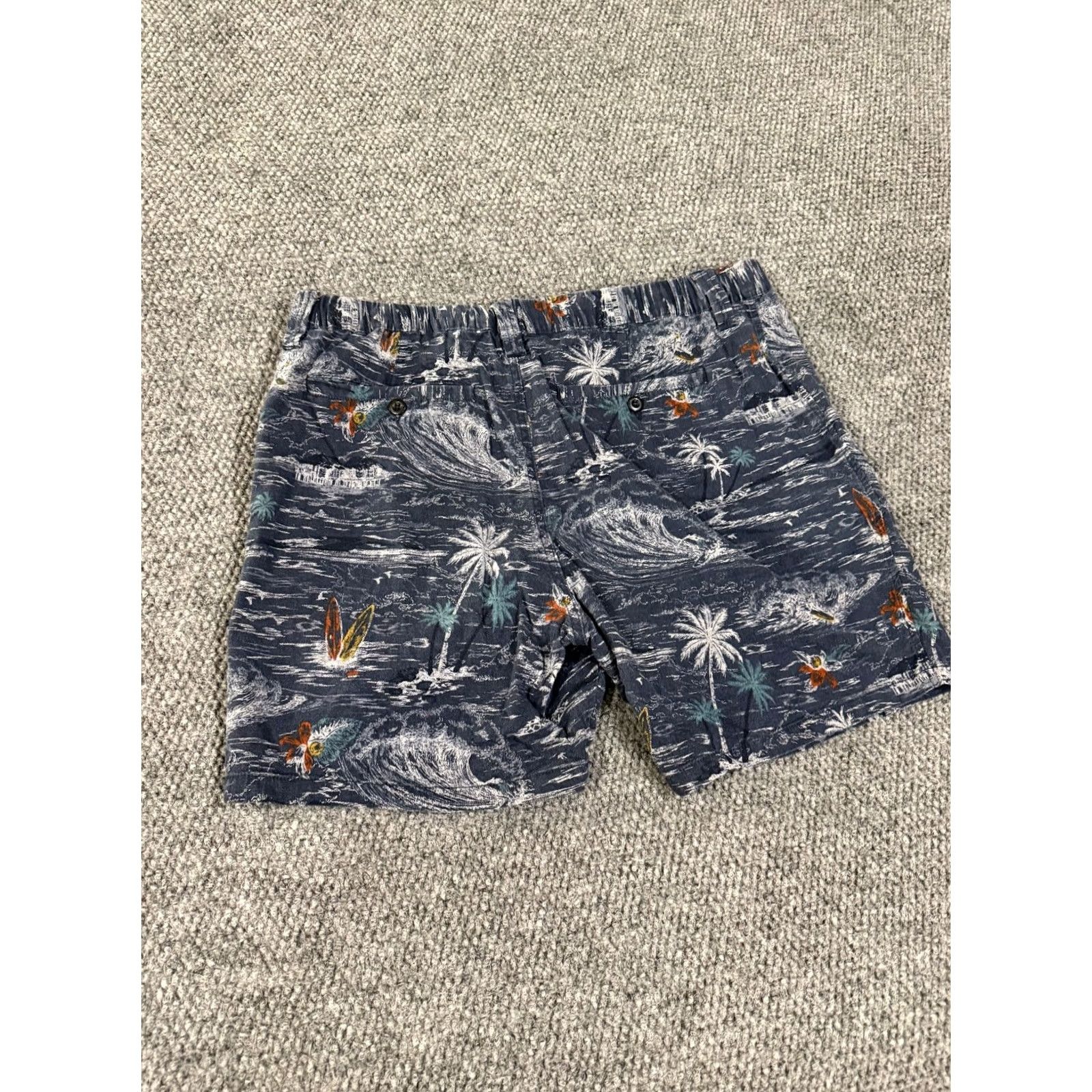 Lucky Brand Lucky Brand Shorts Mens 36 Blue Tropical Surf Print Linen Blend Chino Casual Sl a sh Pockets Regular Size US 36 / EU 52 - 7 Thumbnail