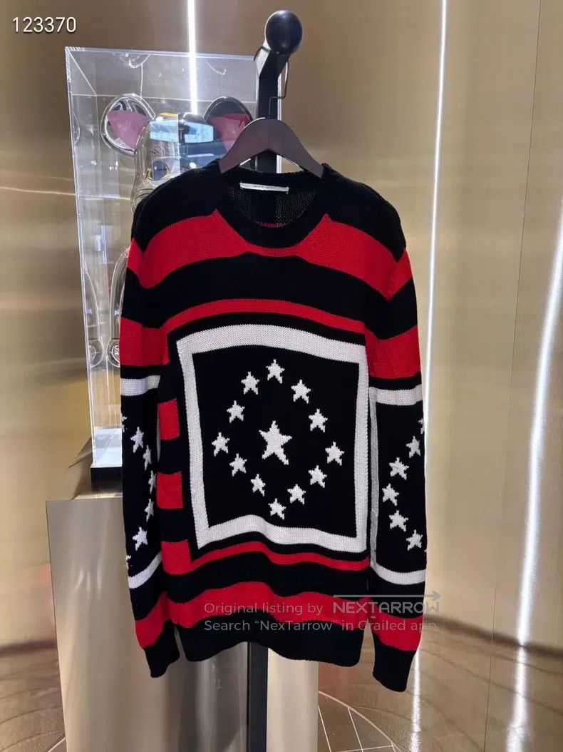 Givenchy Striped Knit Sweater with Star Motif