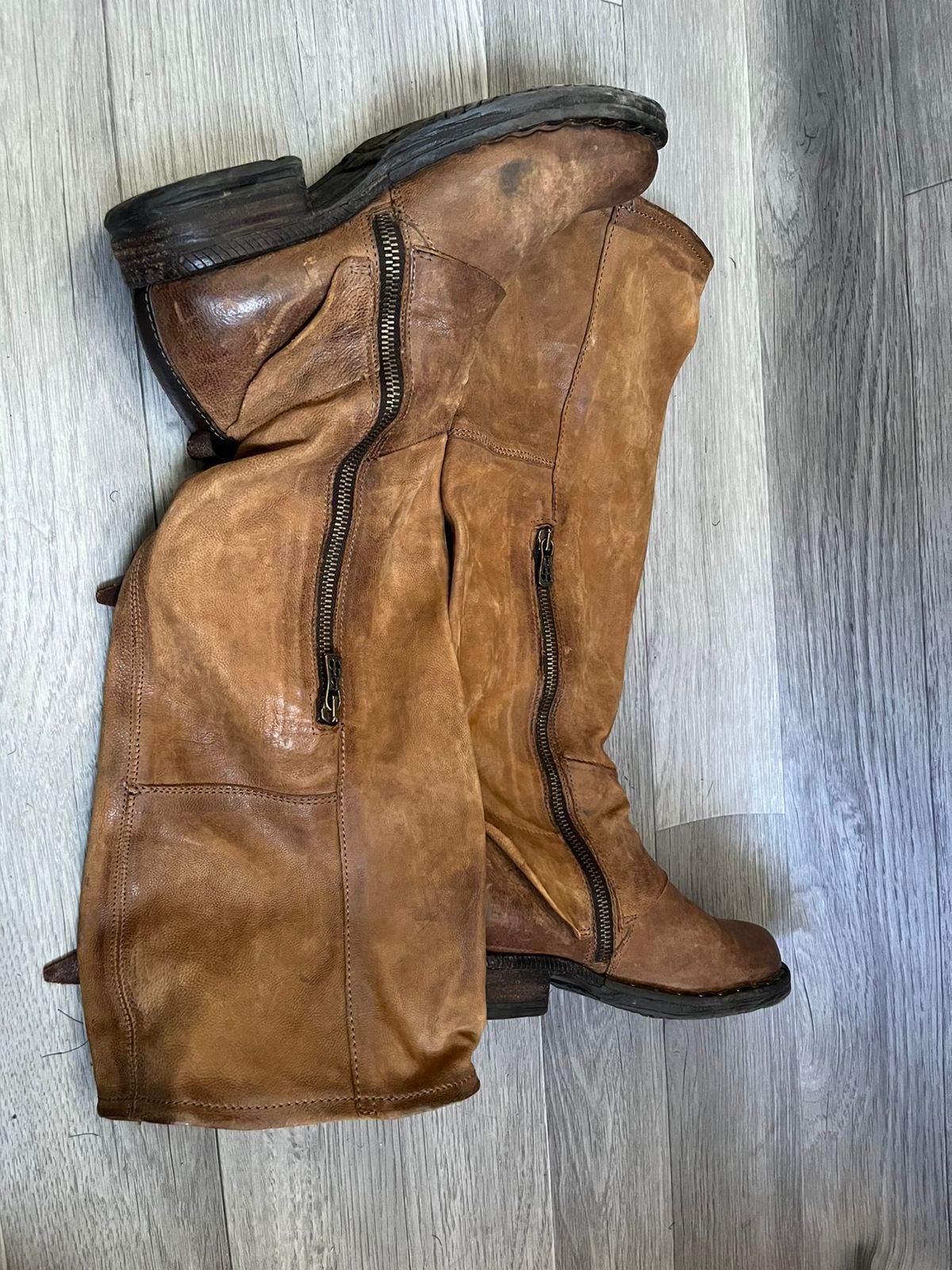 A.S.98 A.S.98 Knee High Rivet Strap Buckled Boots Sz 38 Size US 5.5 / EU 38 - 7 Thumbnail