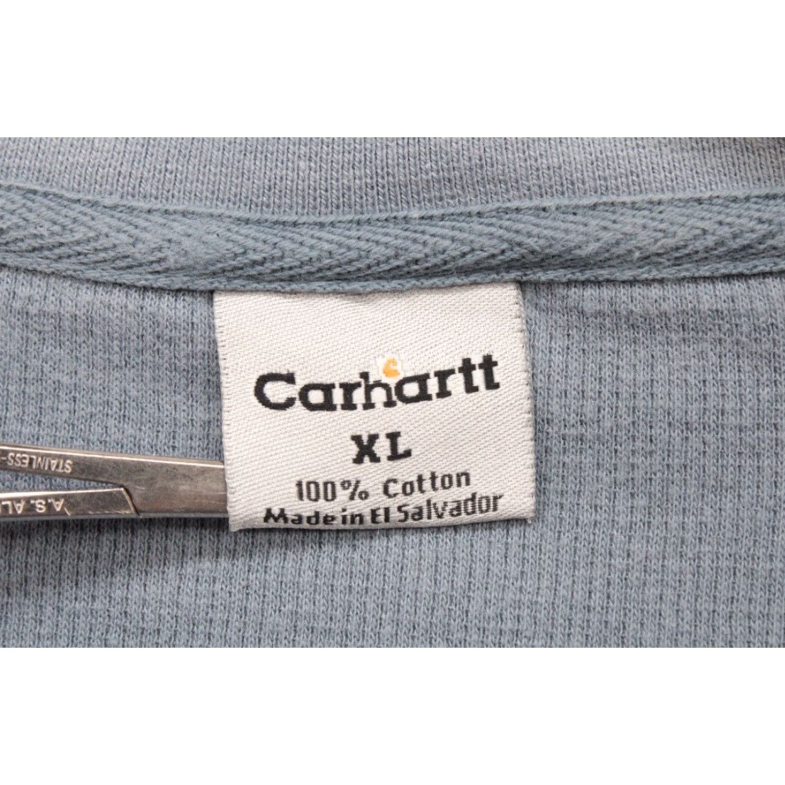 Carhartt VINTAGE Carhartt Waffle Knit Pullover Shirt Mens XL Blue Grey Thermal Long Sleeve Pocket Size US XL / EU 56 / 4 - 7 Thumbnail