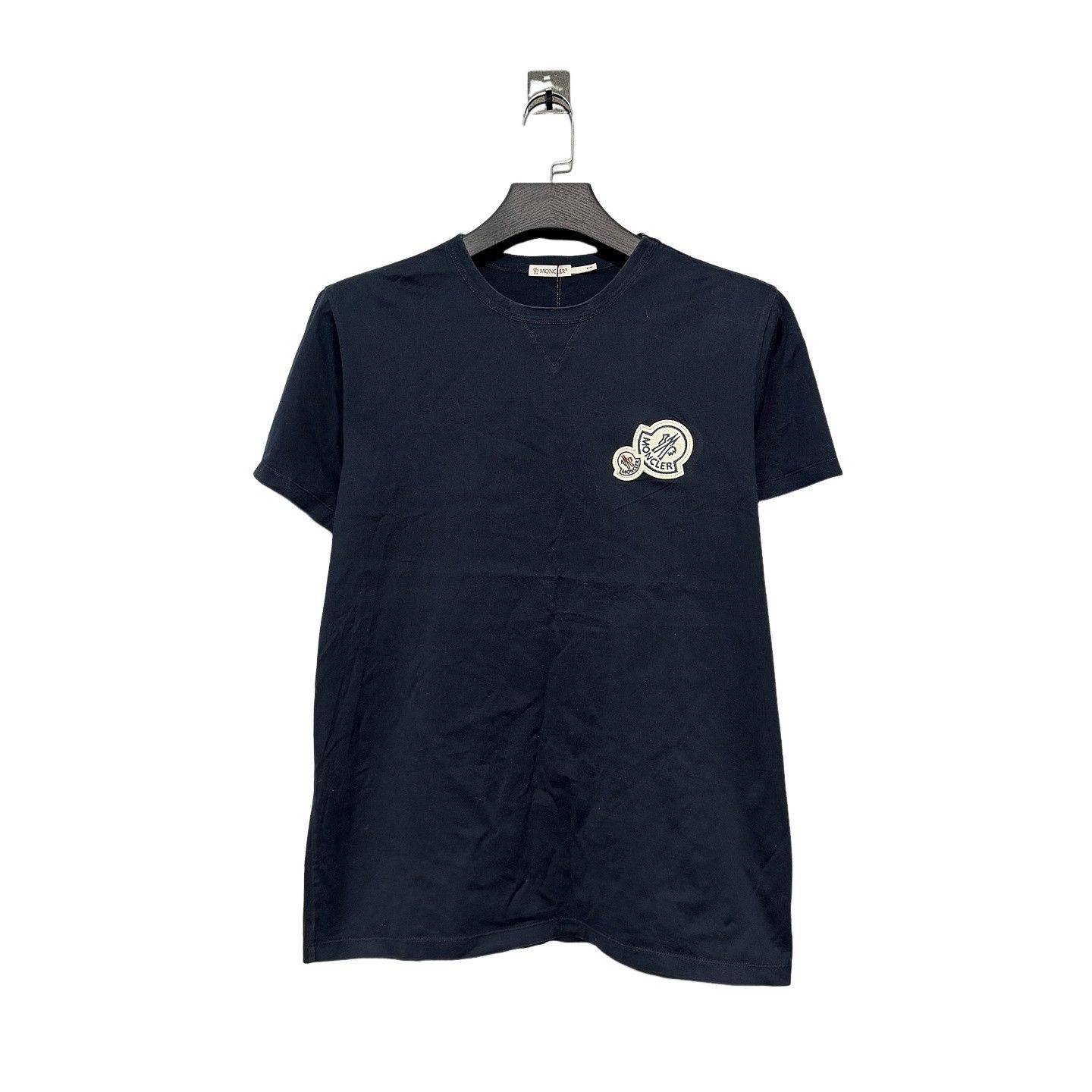 Moncler Embroidered Logo T-Shirt Size 1XL in Blue, Men's