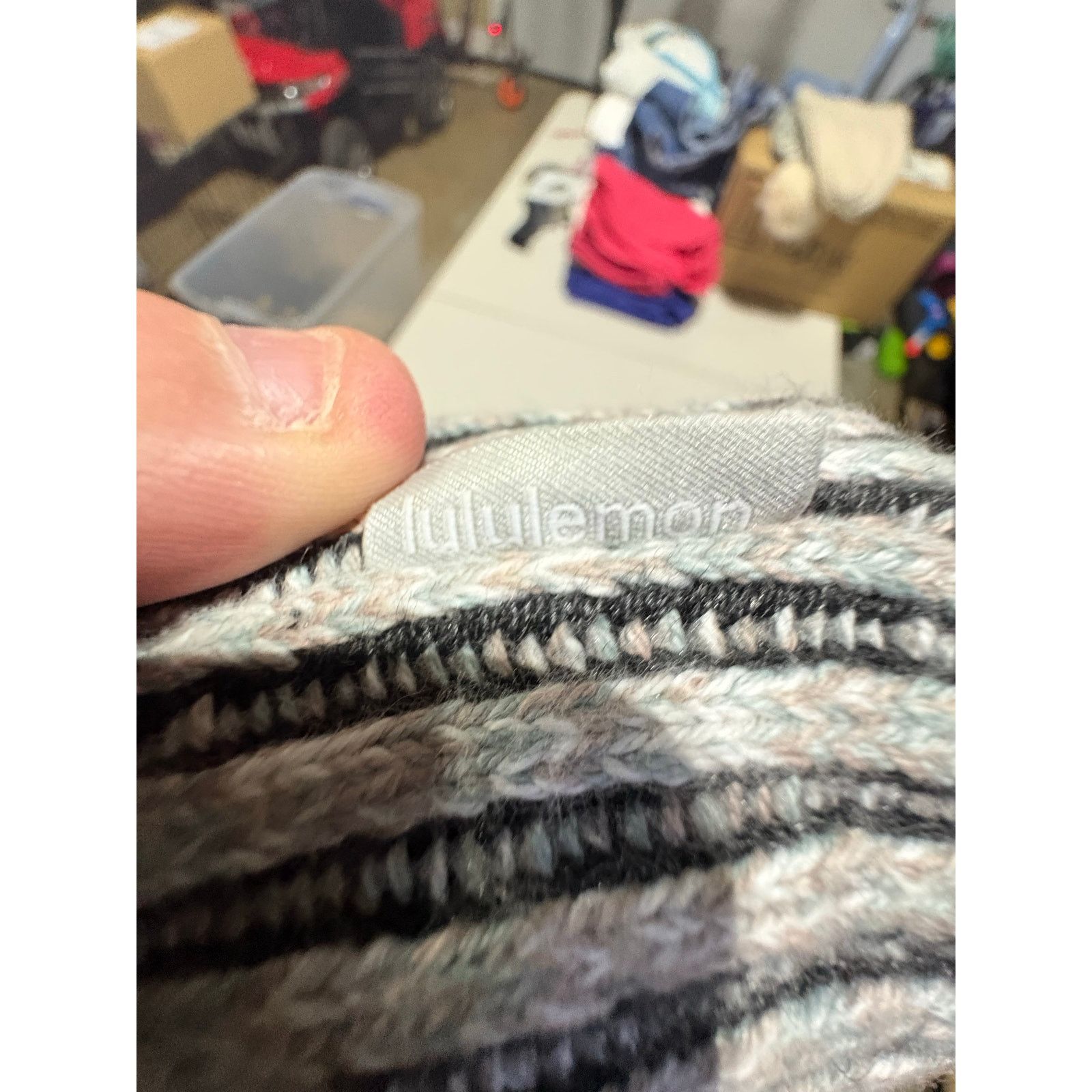 Lululemon Lululemon Ribbed Knit Pom Beanie Gray Winter Hat One Size Size ONE SIZE - 4 Thumbnail