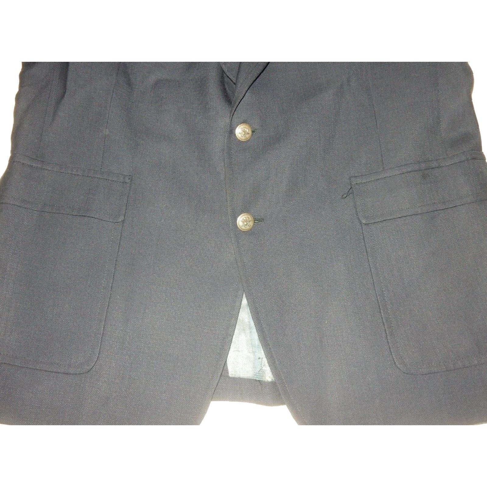 Hart Schaffner Marx VINTAGE Hart Schaffner Marx Blazer Sport Coat Size 48L Blue Wool Mens Size 48R - 3 Thumbnail