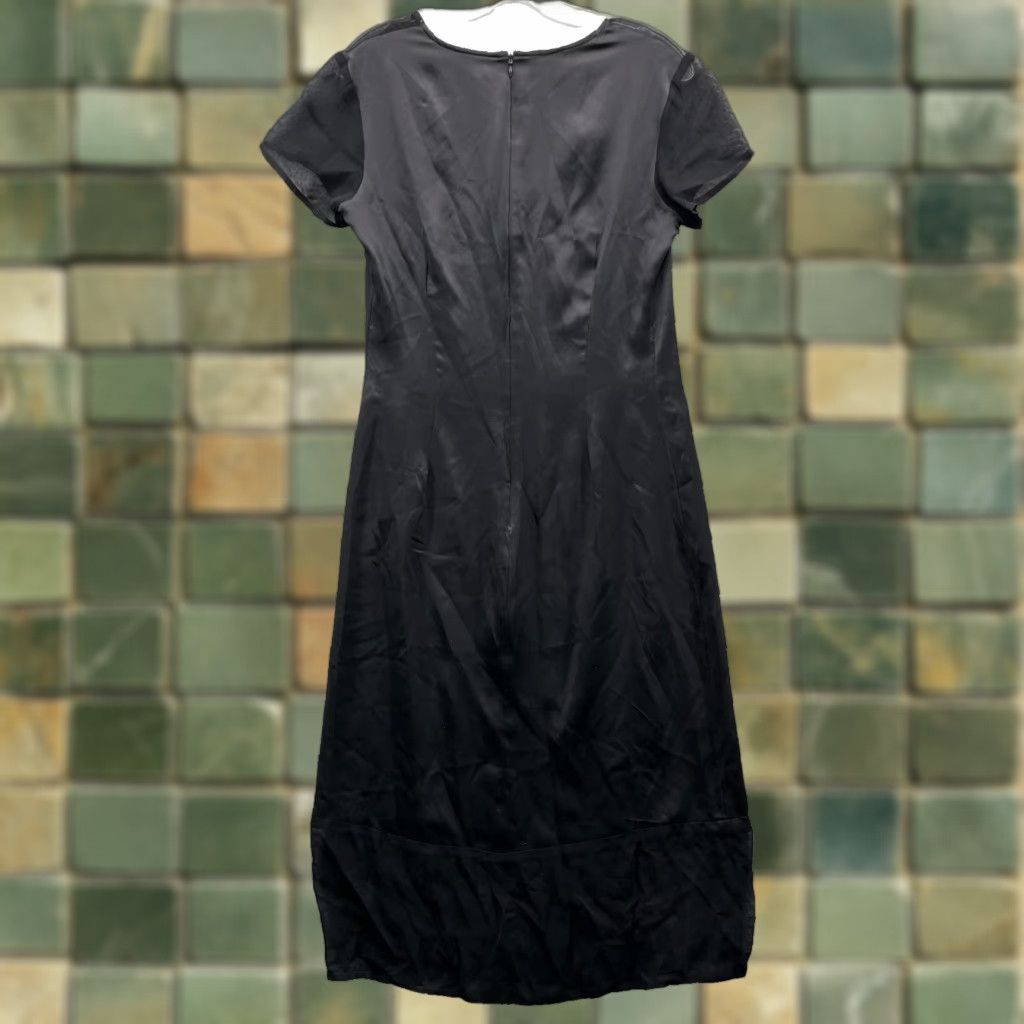 Vintage Plenty Dress Women Small Black 100% Silk Cocktail Party Evening Modest Chic Midi Size S / US 4 / IT 40 - 1 Thumbnail