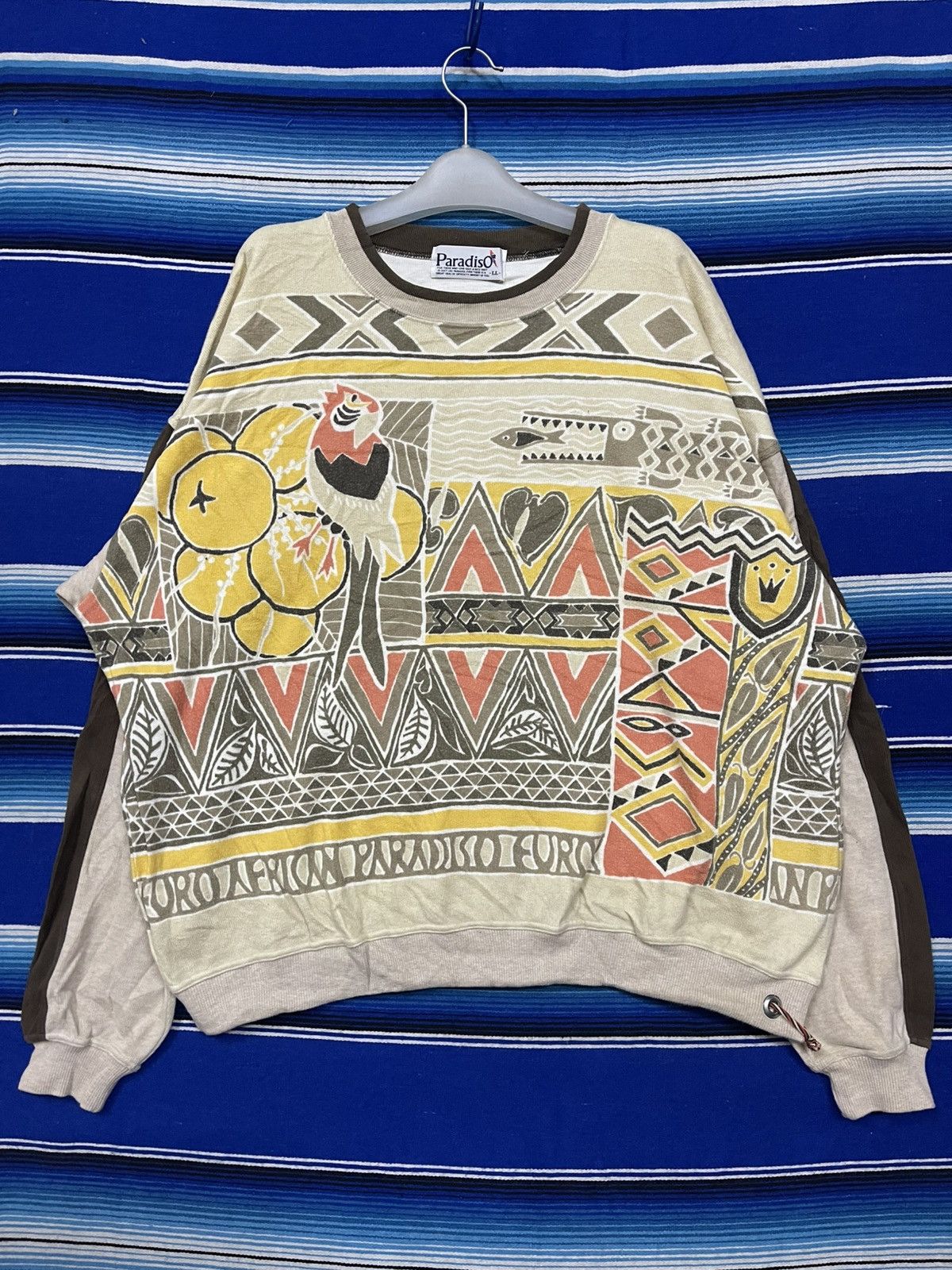 Japanese Brand × Vintage RARE 🔥 Vintage 90s PARADISO Fullprint Sweatshirt Size US XXL / EU 58 / 5 - 1 Thumbnail